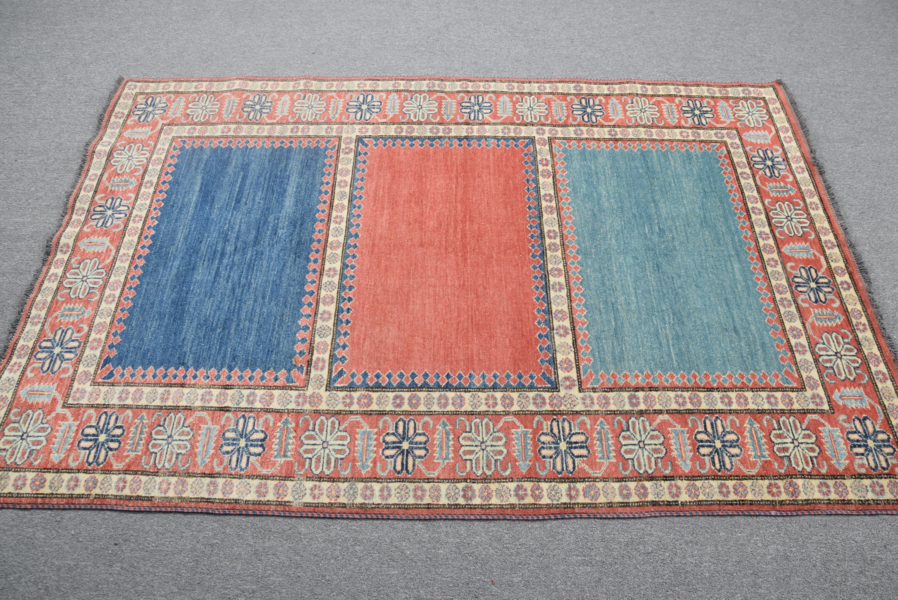 Red Moroccan Rugs, Retro Rug, Rugs for Living Room, Cool Rug, Oriental Rug, Turkish Rugs, Vintage Rugs, Indoor Rugs, 4.2x6.2 ft Area Rug