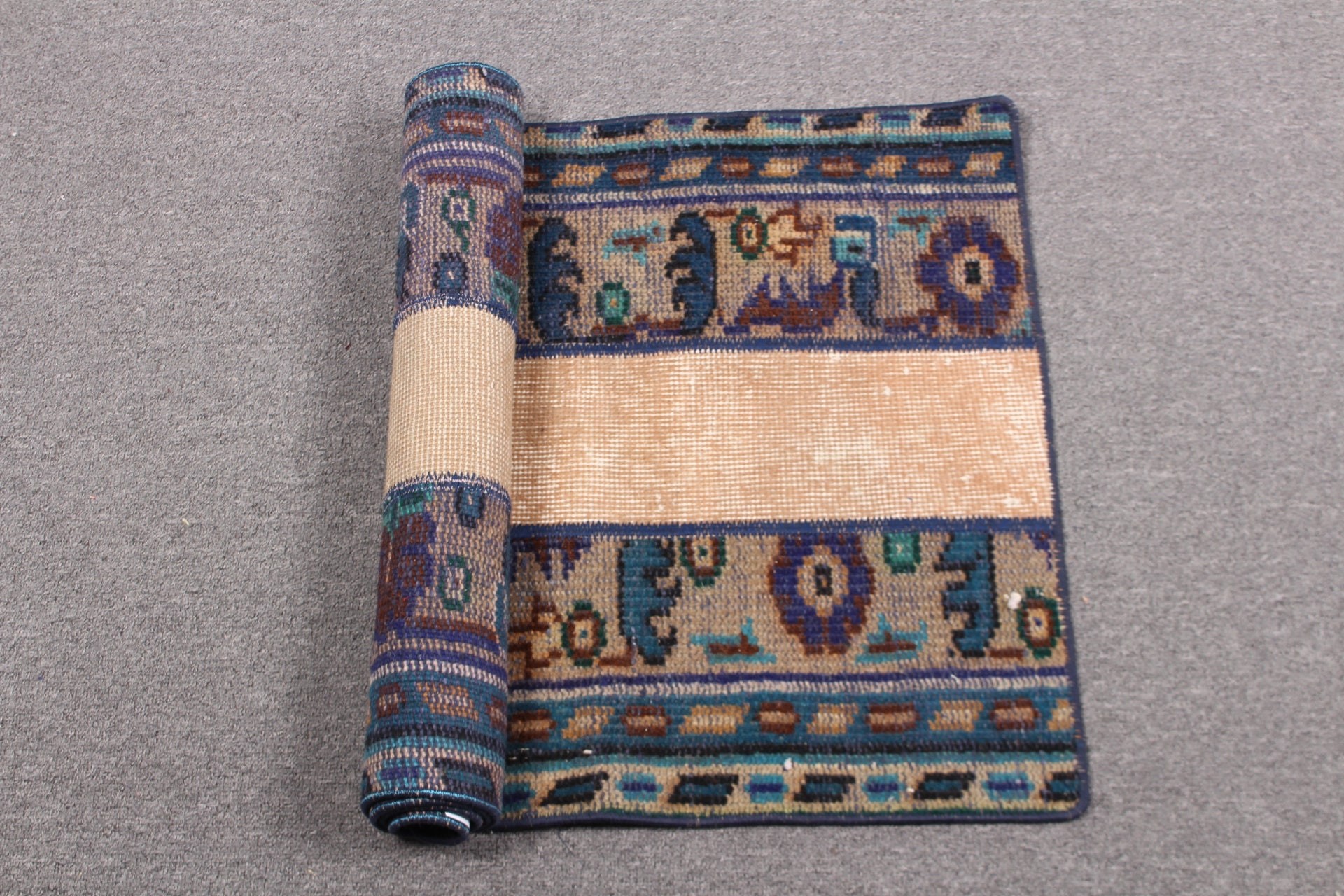 Ev Dekor Halısı, Giriş Halısı, 1.8x3.9 ft Küçük Halılar, Türk Halısı, Mutfak Halıları, Mavi Yer Halıları, Antika Halı, Yatak Odası Halısı, Vintage Halı