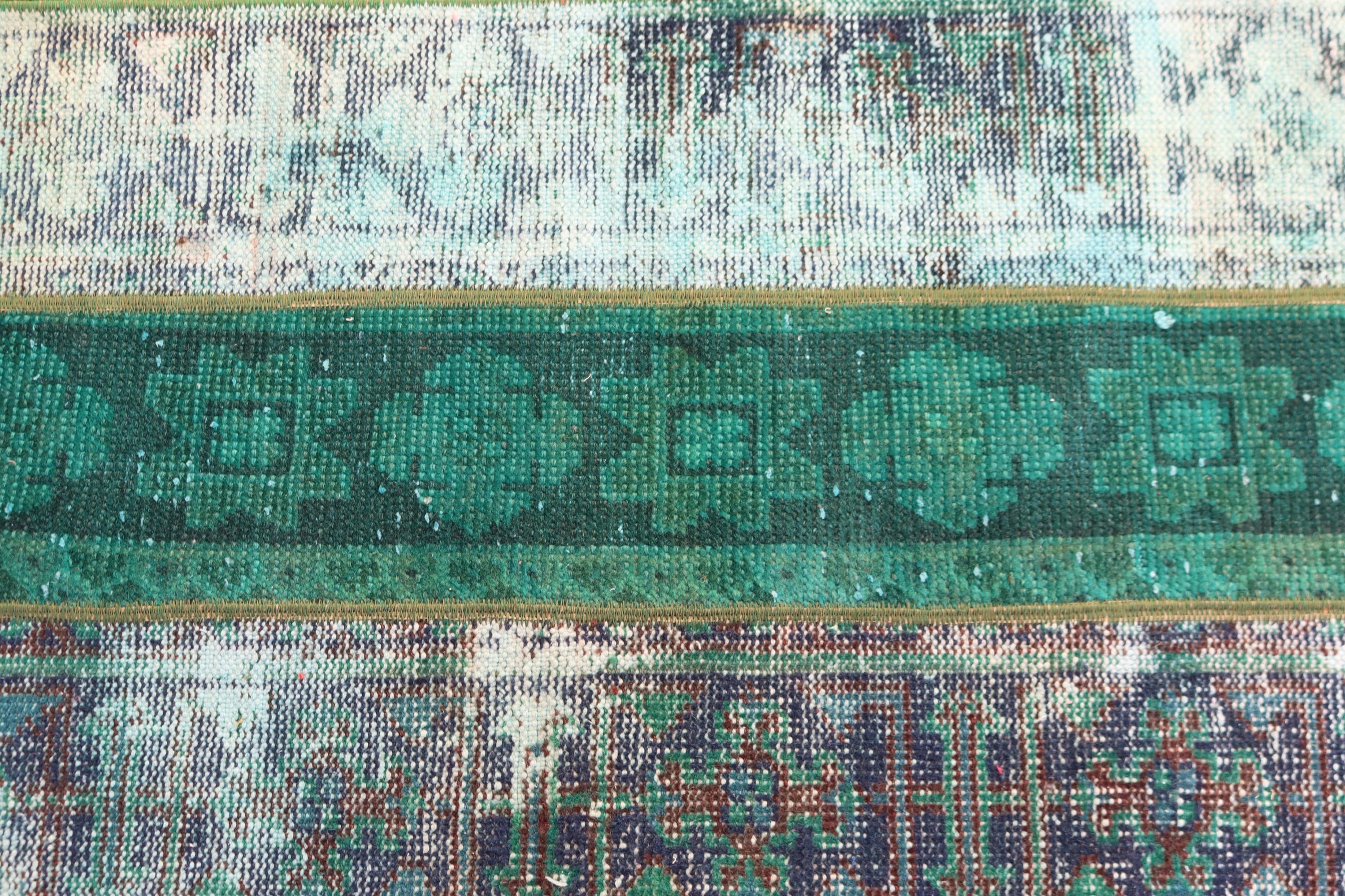 Vintage Rugs, Entry Rugs, Turkish Rug, Ethnic Rugs, Anatolian Rugs, Green  1.9x3.6 ft Small Rug, Small Area Rugs, Neutral Rug