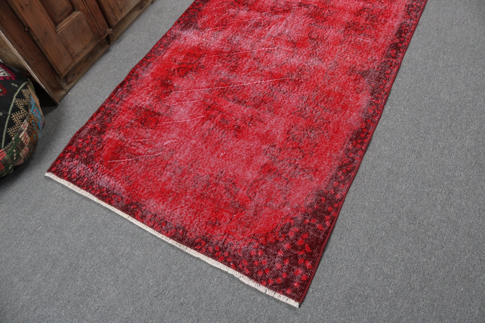 Vintage Rug, Nursery Rug, Aztec Rug, Red Neutral Rugs, Turkish Rugs, Oushak Area Rugs, 3.7x6.6 ft Area Rugs, Home Decor Rug