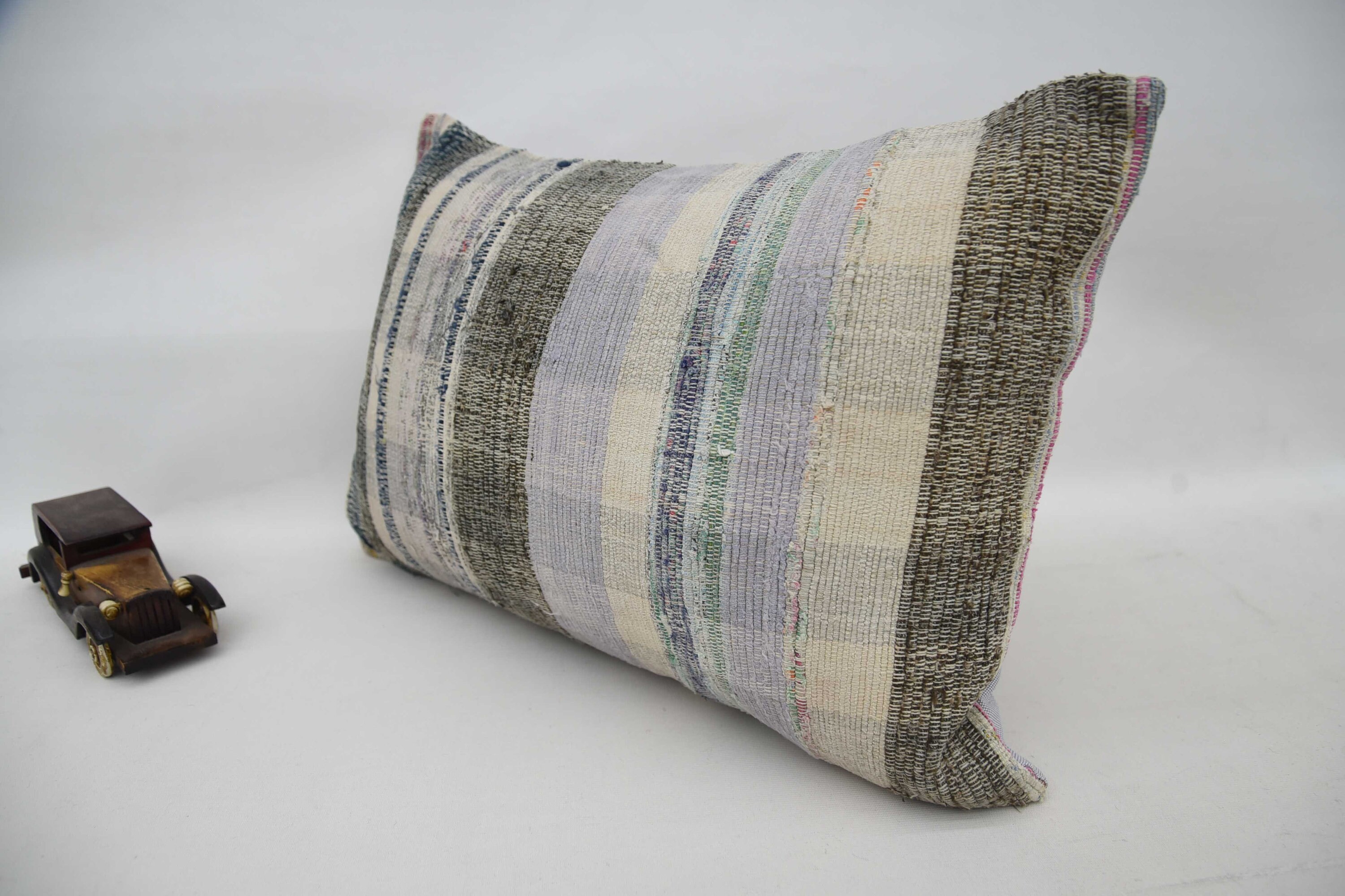 Turkish Rugs Cushion Cover, Pillow for Sofa, 16"x24" Purple Cushion Cover, Throw Kilim Pillow, Sofa Pillow, Kilim Pillow