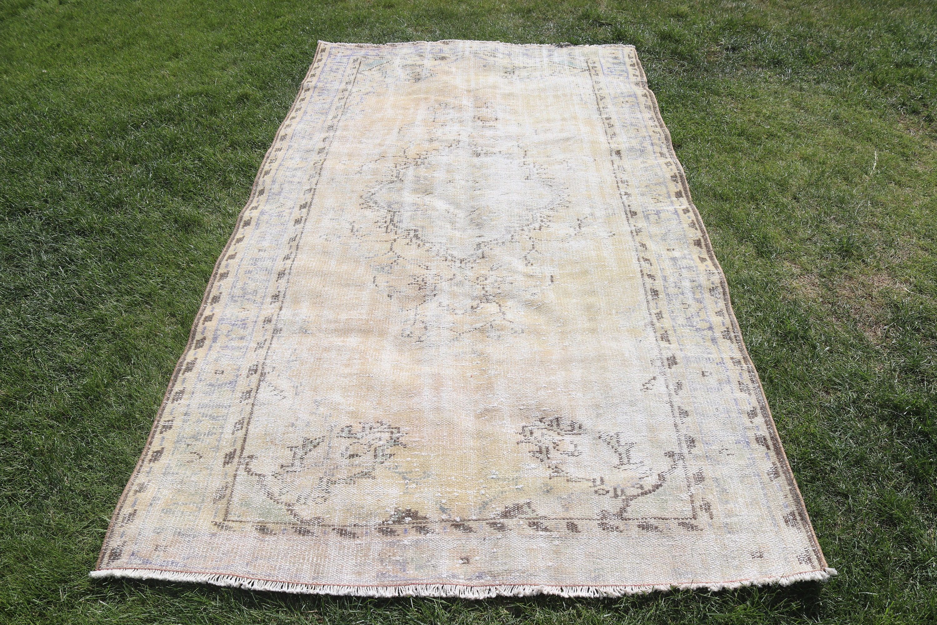 4.5x8.4 ft Alan Halıları, Türk Halıları, Vintage Halı, İç Mekan Halıları, Yatak Odası Halısı, Dış Mekan Halısı, Bej Oryantal Halı, Mutfak Halısı, Yün Halılar