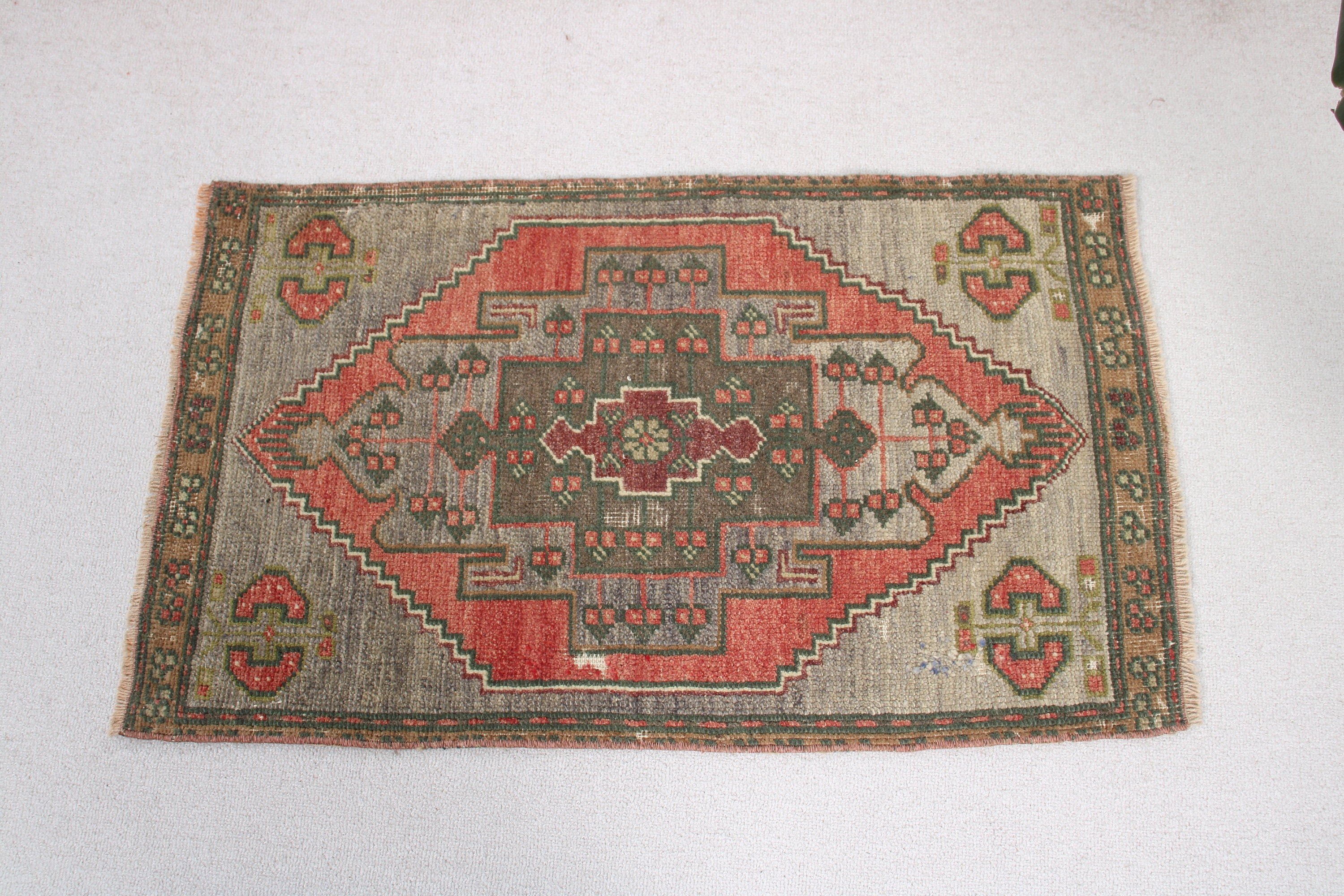 Araba Paspası Halıları, Giriş Halısı, Anadolu Halıları, 1.7x2.9 ft Küçük Halı, Mutfak Halıları, Vintage Halı, Türk Halıları, Yeşil Anadolu Halısı, Banyo Halıları