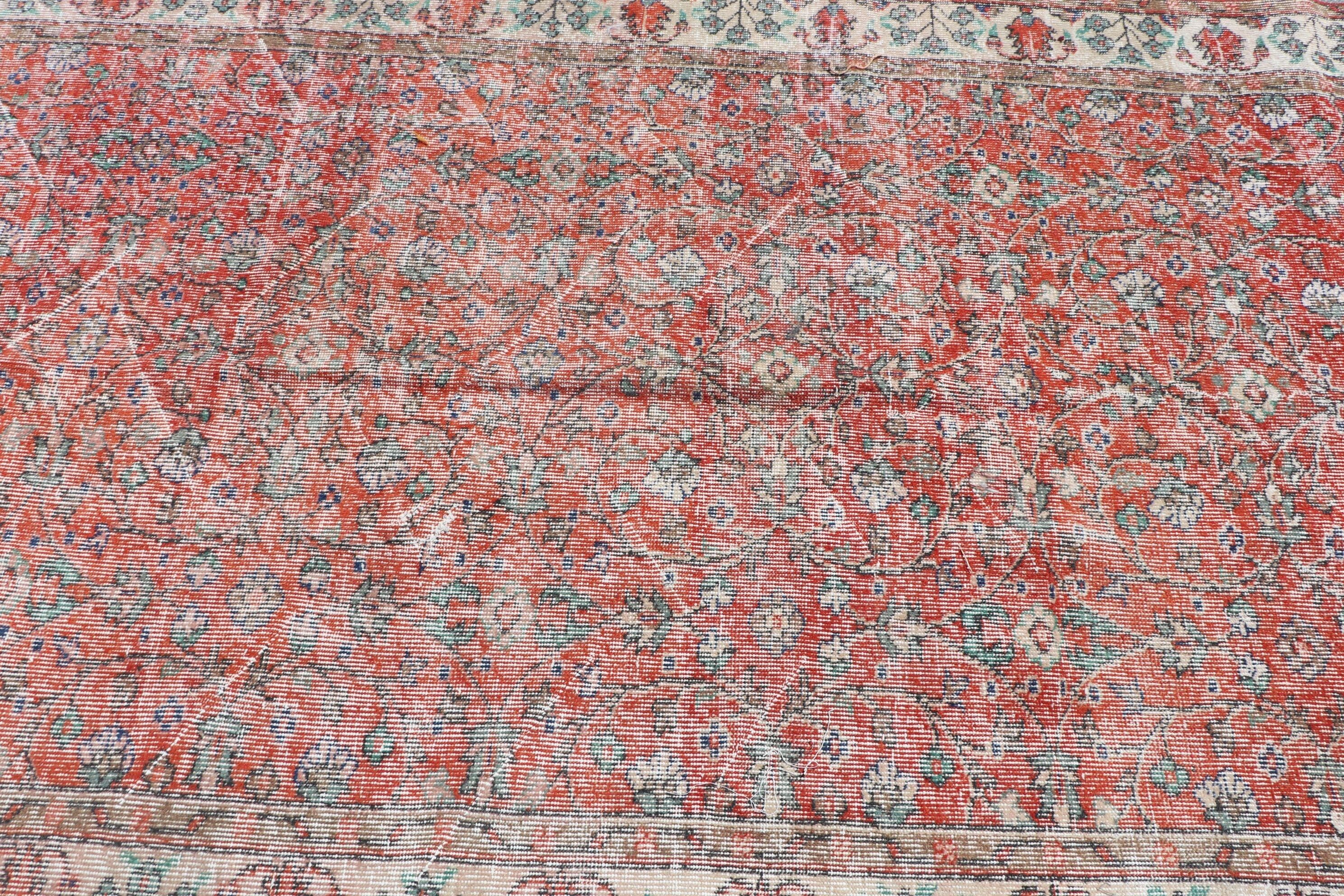 Dining Room Rug, Bedroom Rugs, Turkish Rug, Red Floor Rugs, 4.7x8.6 ft Large Rug, Floor Rug, Vintage Rug, Rugs for Salon