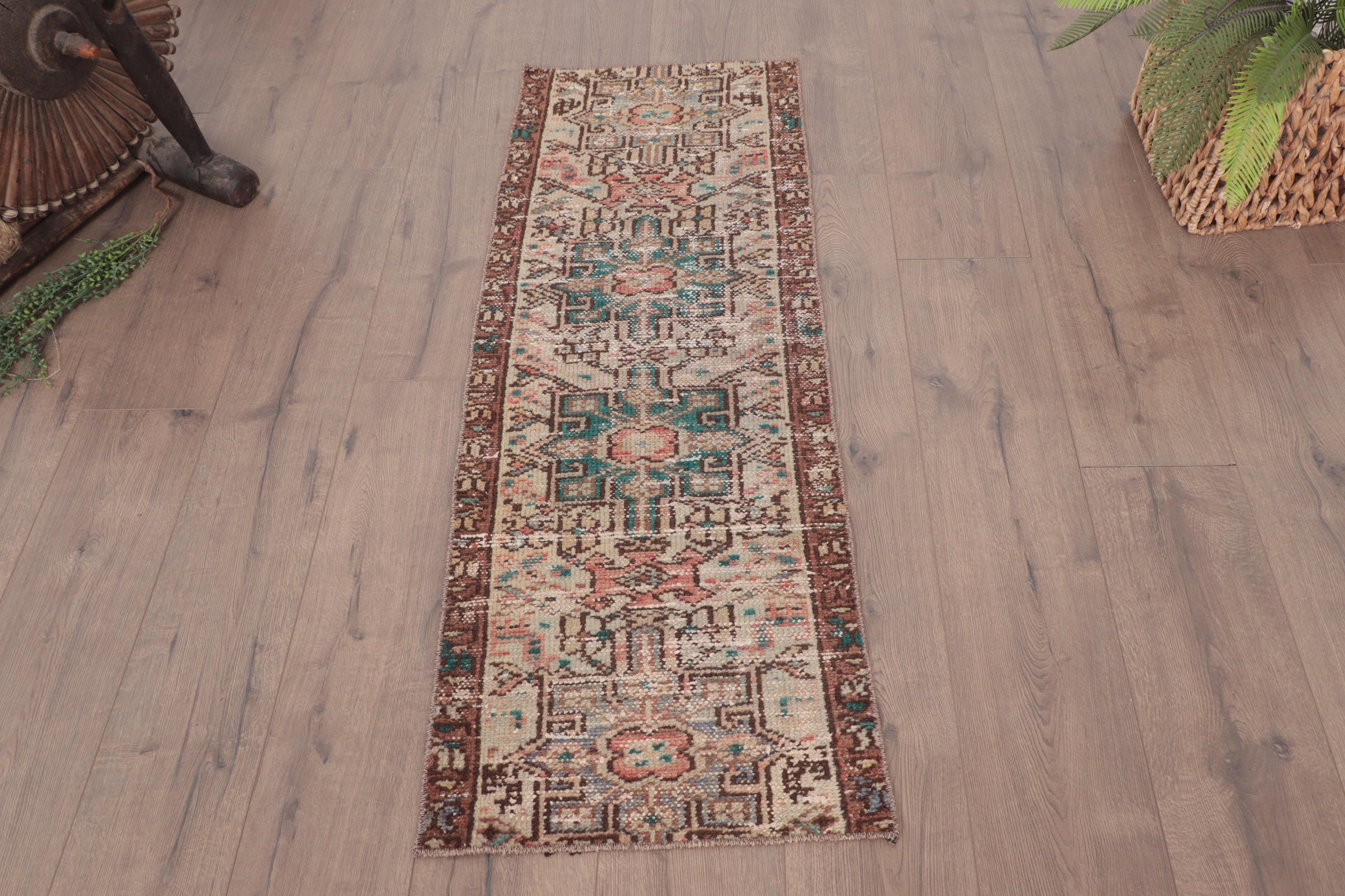 Geometric Rug, Bathroom Rugs, Vintage Rugs, Brown Luxury Rug, Oriental Rug, Turkish Rug, Door Mat Rugs, Ethnic Rug, 1.6x4.2 ft Small Rugs