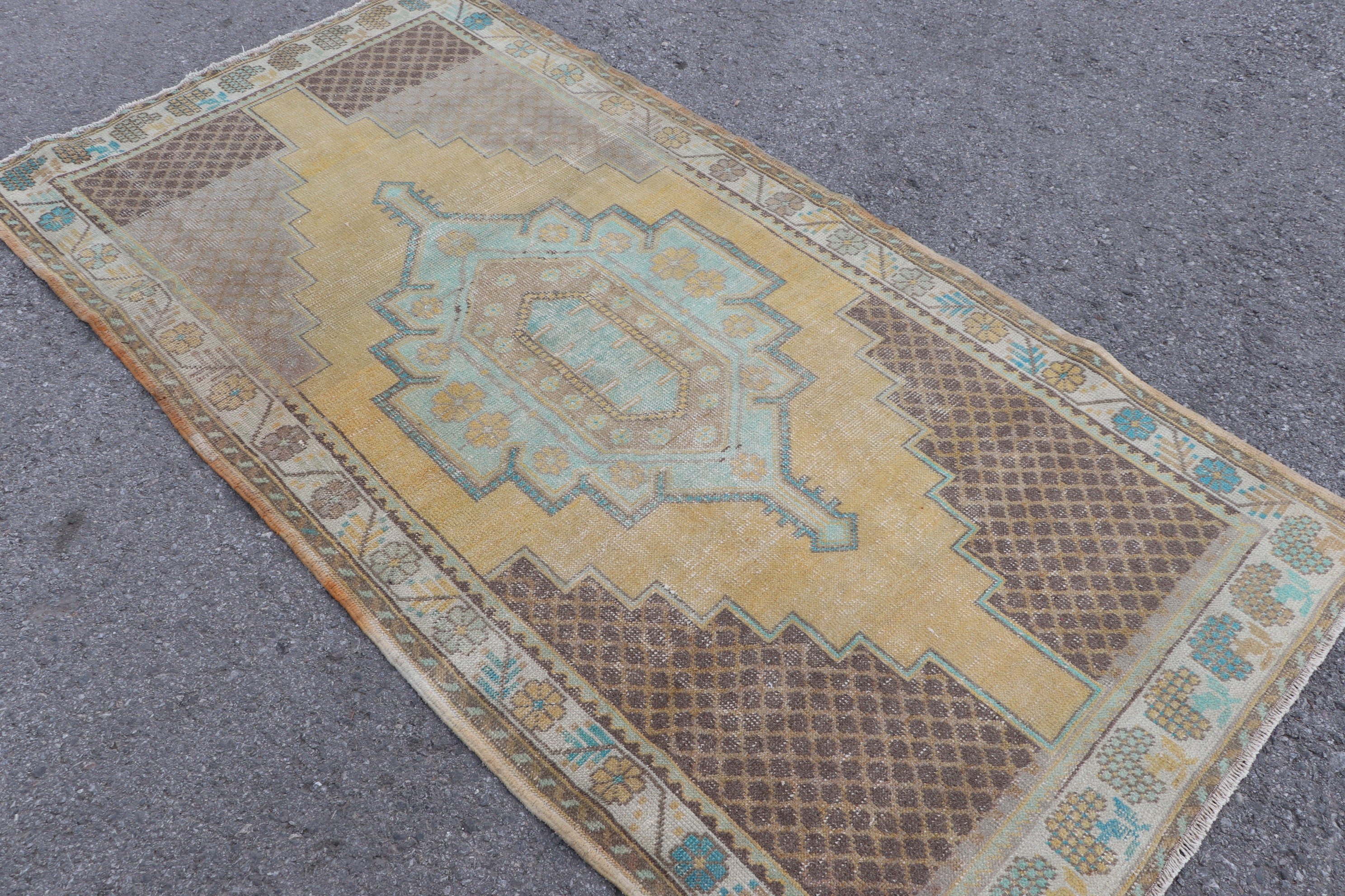 Moroccan Rugs, Yellow Home Decor Rug, Turkish Rug, Dining Room Rug, 3.7x7.3 ft Area Rugs, Cool Rugs, Pastel Rug, Vintage Rugs, Nursery Rug