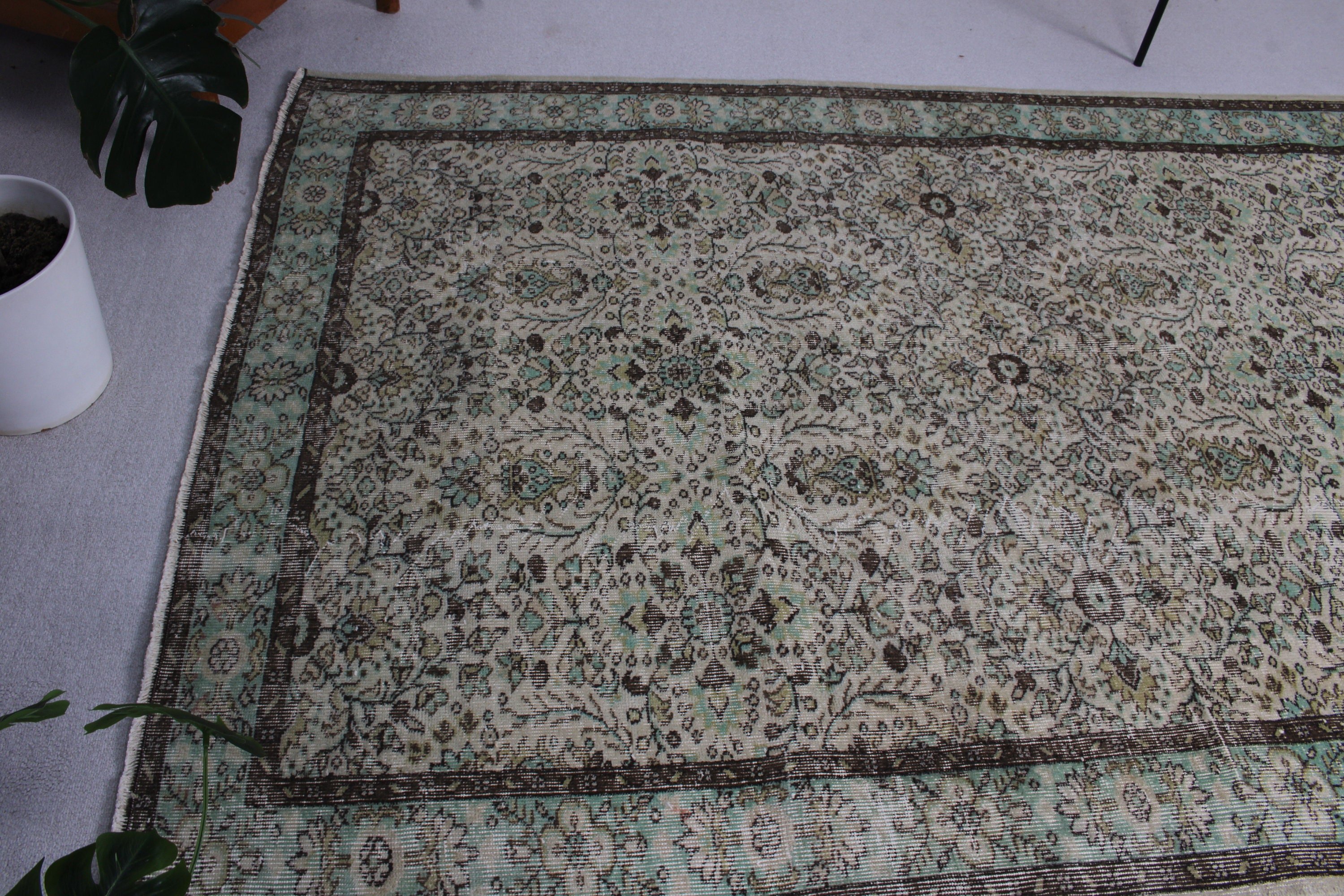 Türk Halıları, Bohem Halısı, Yatak Odası Halısı, 5.5x9.8 ft Büyük Halı, El Dokuma Halıları, Yeşil Oryantal Halı, Modern Halı, Büyük Boho Halıları, Vintage Halı