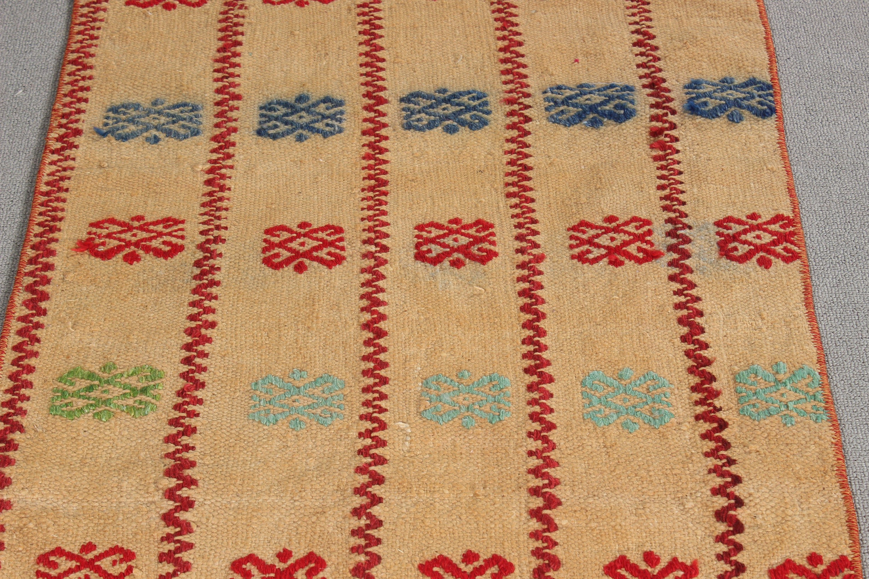 Oushak Rugs, Office Rug, Turkish Rugs, Floor Rug, Car Mat Rug, Vintage Rugs, Entry Rugs, 1.9x4.4 ft Small Rugs, Kilim, Yellow Bedroom Rug