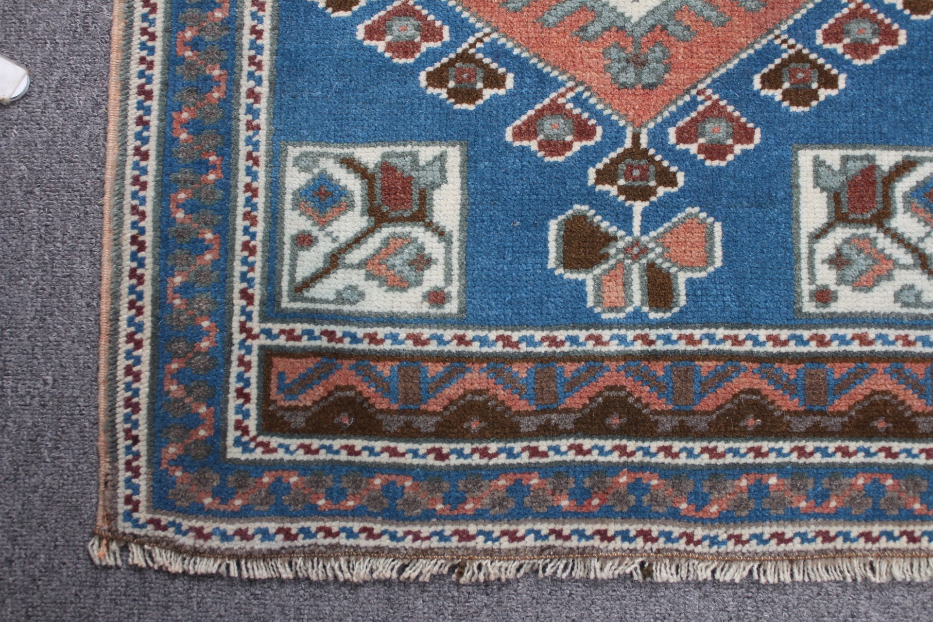 Turkish Rug, Floor Rug, Door Mat Rug, 1.8x3.2 ft Small Rugs, Blue Home Decor Rug, Pastel Rug, Vintage Rug, Home Decor Rug, Car Mat Rug