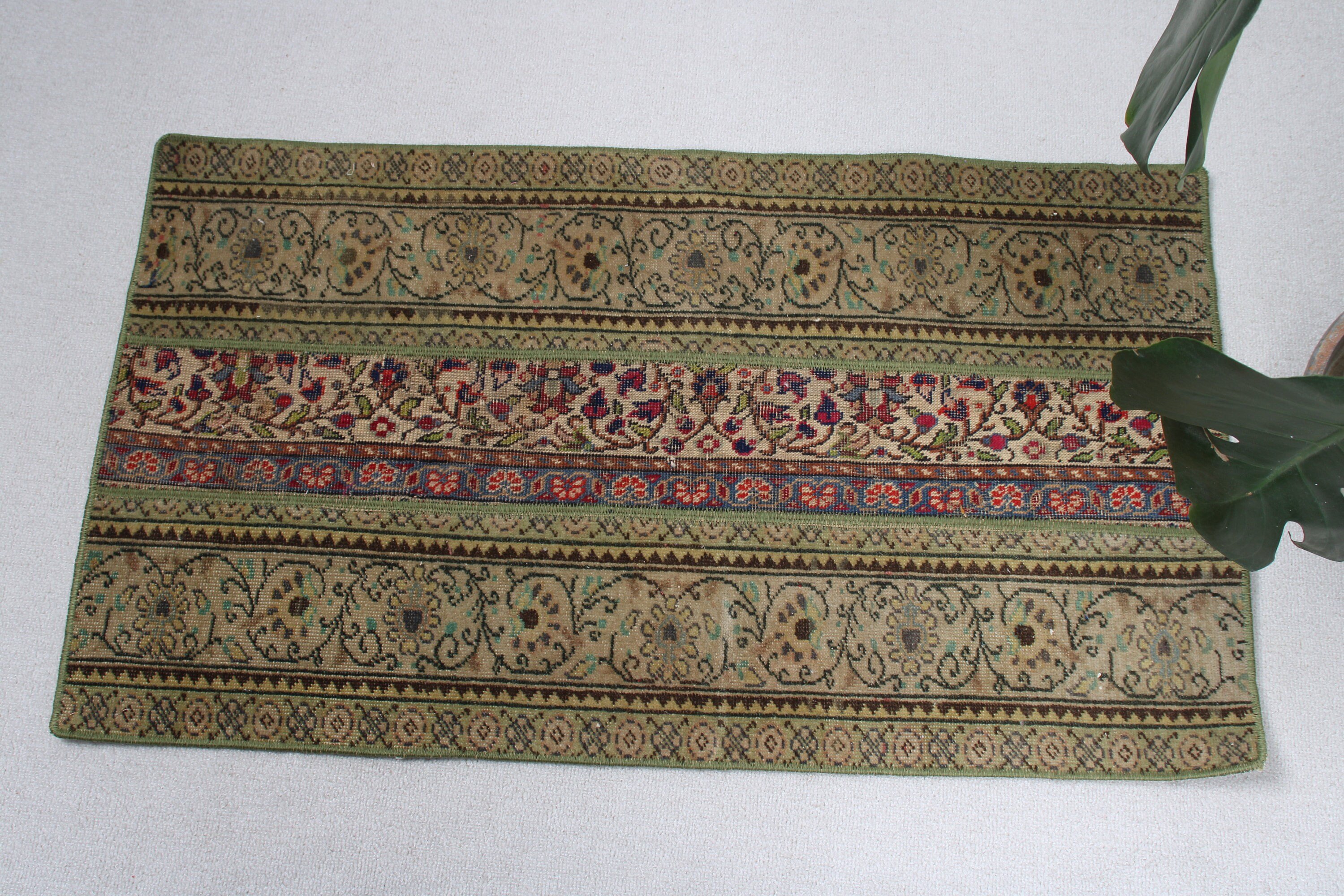 Vintage Rug, Custom Rug, Entry Rugs, 2.2x3.3 ft Small Rug, Green Anatolian Rugs, Nursery Rug, Home Decor Rugs, Turkish Rug, Anatolian Rug