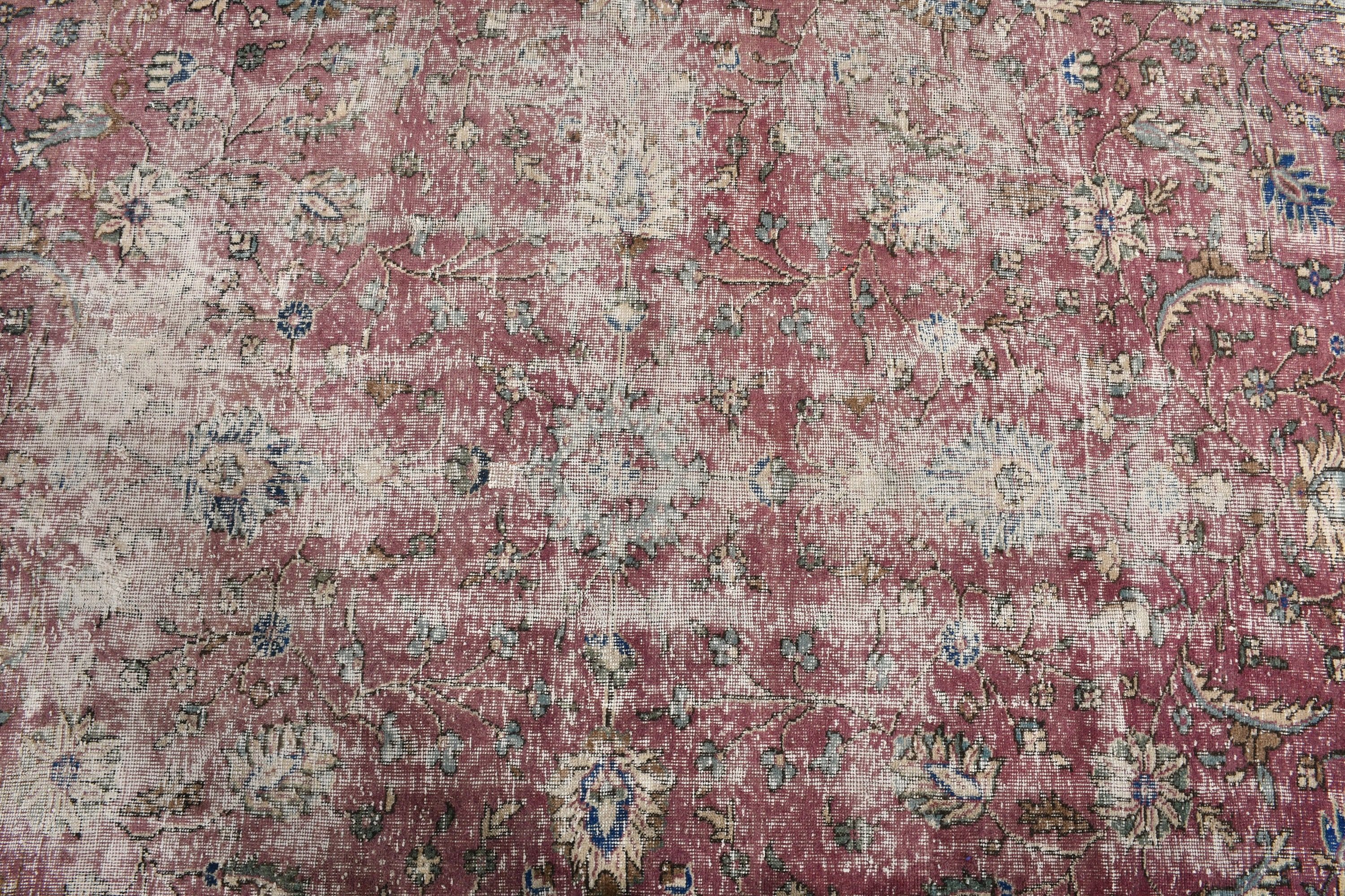 Turkish Rug, Purple Moroccan Rug, Bedroom Rug, Wool Rug, 6.4x9.5 ft Large Rugs, Anatolian Rug, Vintage Rug, Turkey Rugs, Dining Room Rug