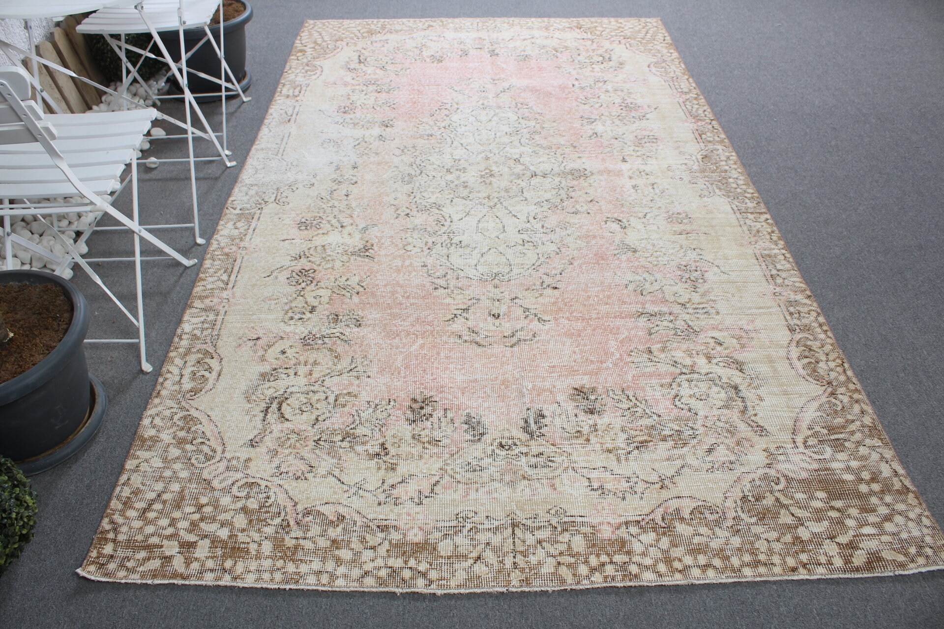 Rugs for Salon, Turkish Rug, Salon Rug, Living Room Rug, Antique Rug, Vintage Rug, Wool Rugs, Beige  5.5x9.2 ft Large Rugs