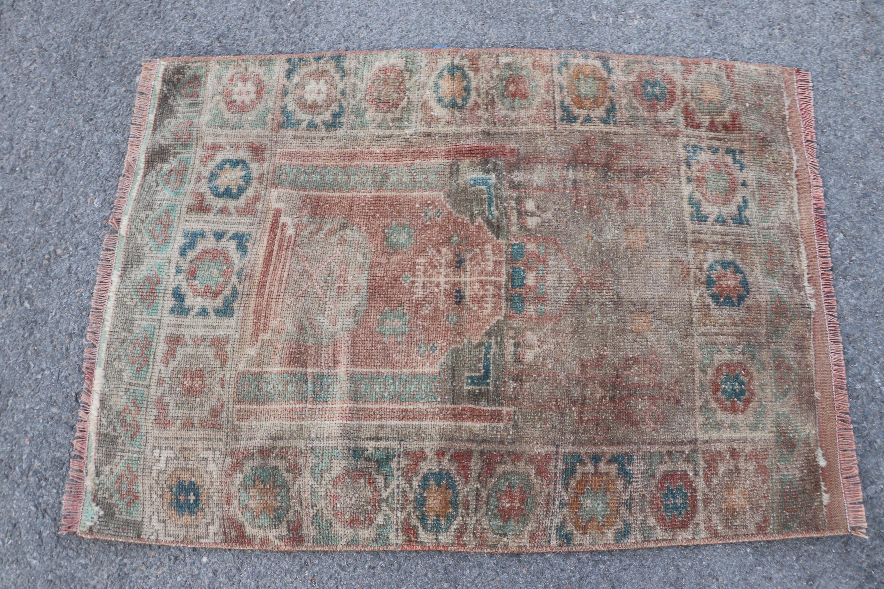 Bath Rug, Rugs for Bath, Turkish Rugs, Red  2.4x3.4 ft Small Rugs, Oriental Rugs, Vintage Rug, Moroccan Rug, Kitchen Rugs