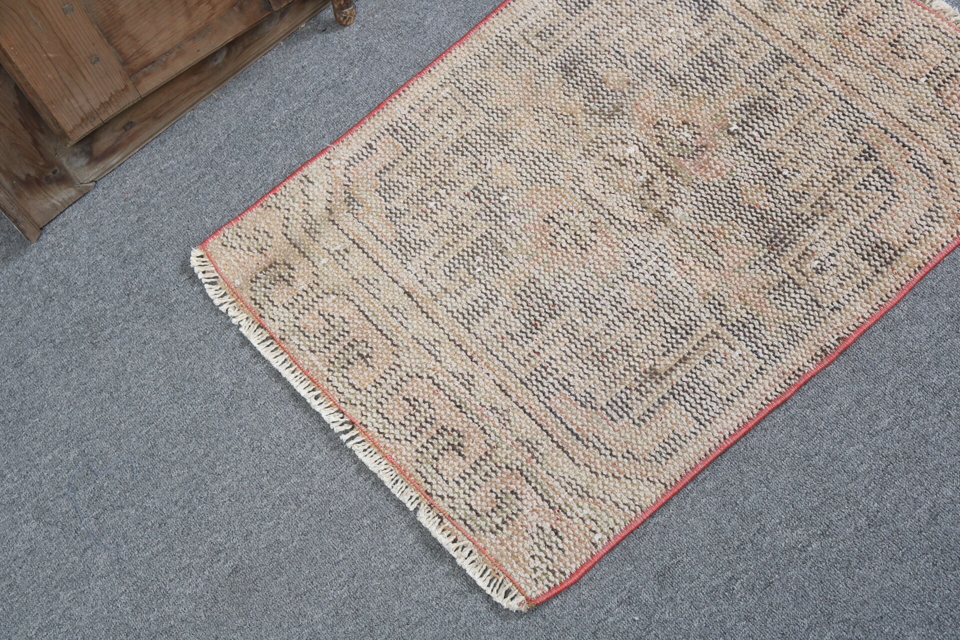 Geometrik Halılar, Küçük Alan Halıları, Türk Halıları, Turuncu Modern Halılar, 1,7x2,4 ft Küçük Halılar, Lüks Halı, El Dokuma Halı, Vintage Halı, Banyo Halısı