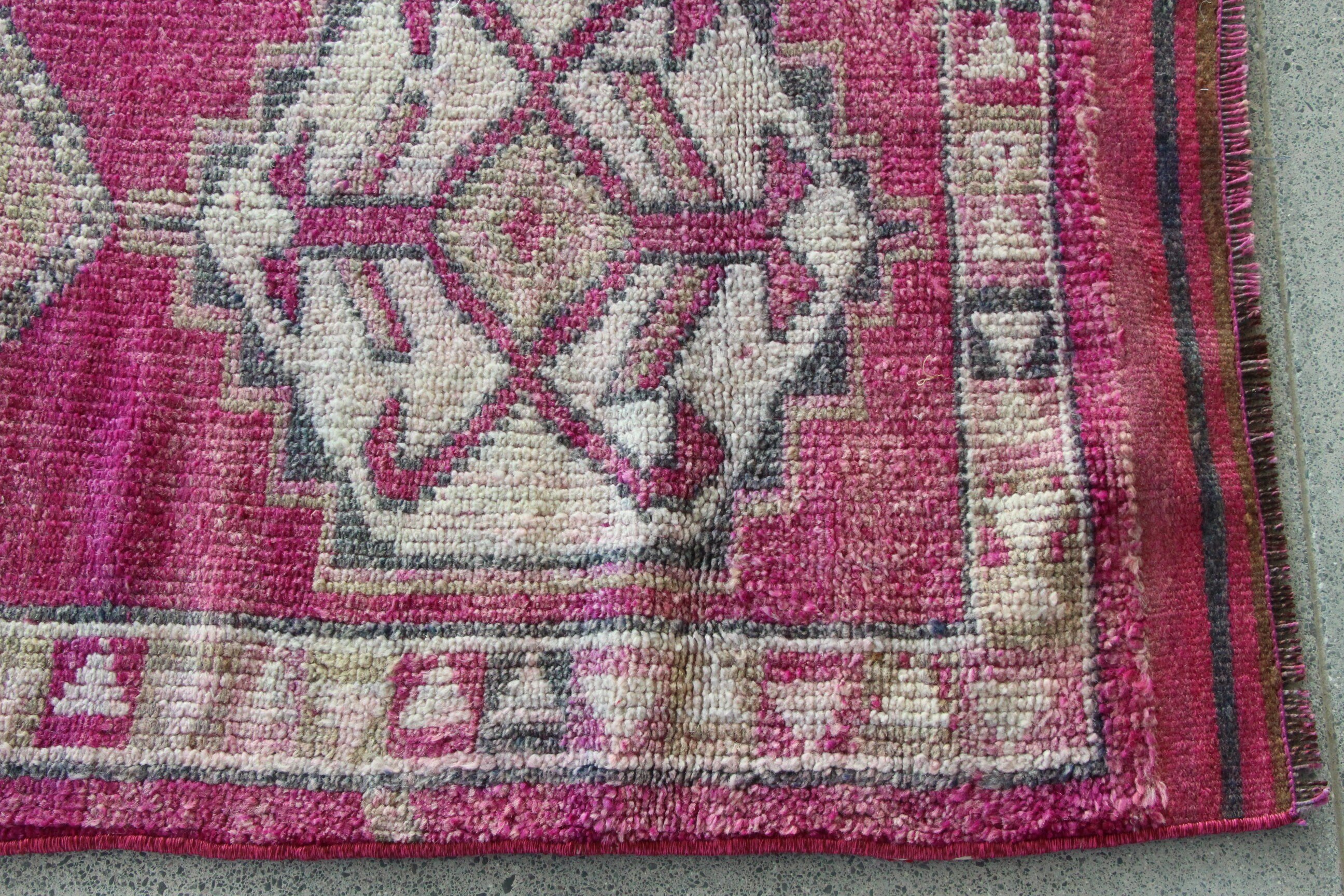 Beni Ourain Runner Rug, Kitchen Rug, Outdoor Rugs, Vintage Rugs, Pink Home Decor Rug, 2.6x12.9 ft Runner Rugs, Turkish Rugs