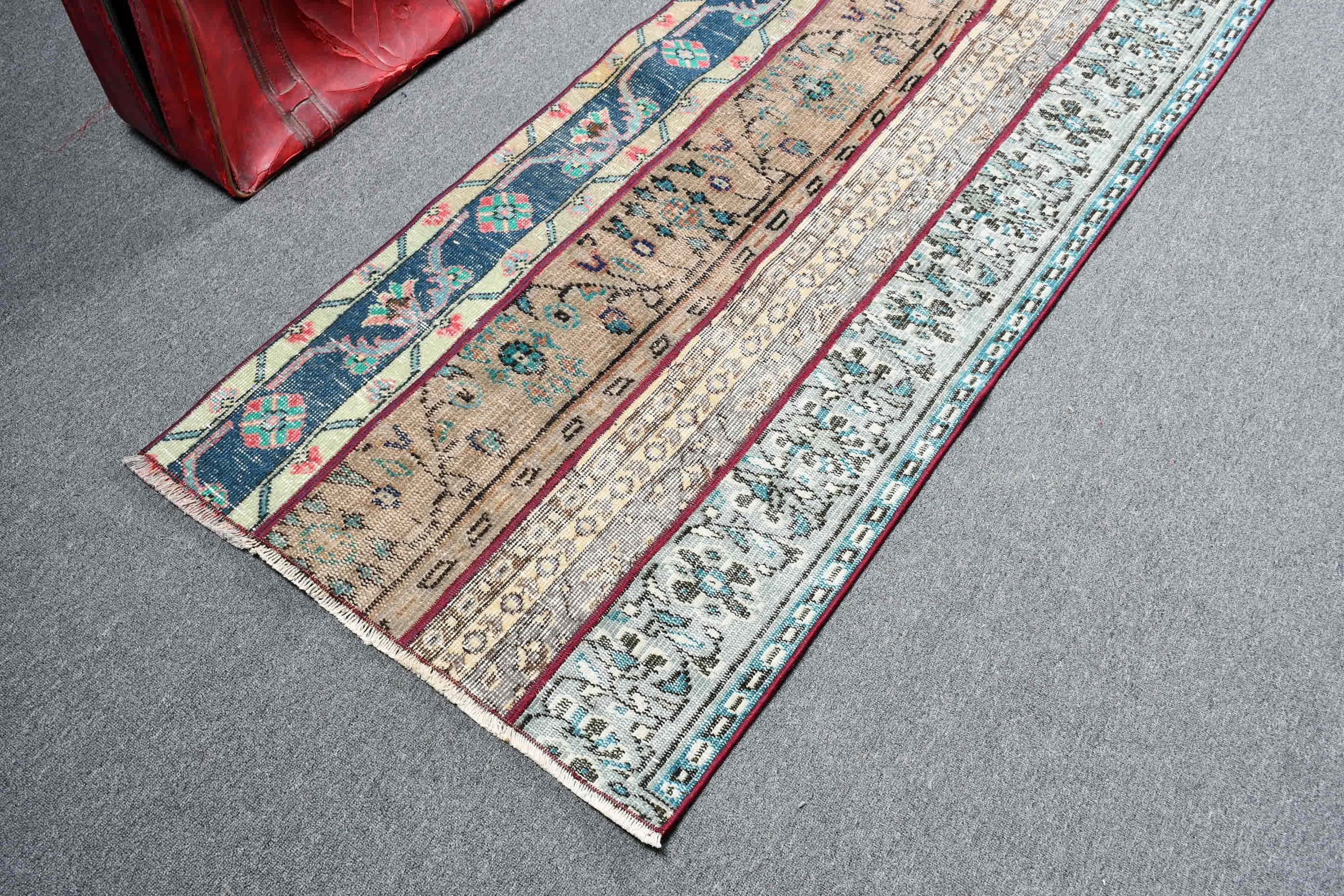 Runner Halıları, Koridor Halısı, Yeşil Yün Halı, Vintage Halı, Türk Halıları, Mutfak Halıları, Koridor Halısı, 2.4x8.5 ft Runner Halısı, Oushak Halısı