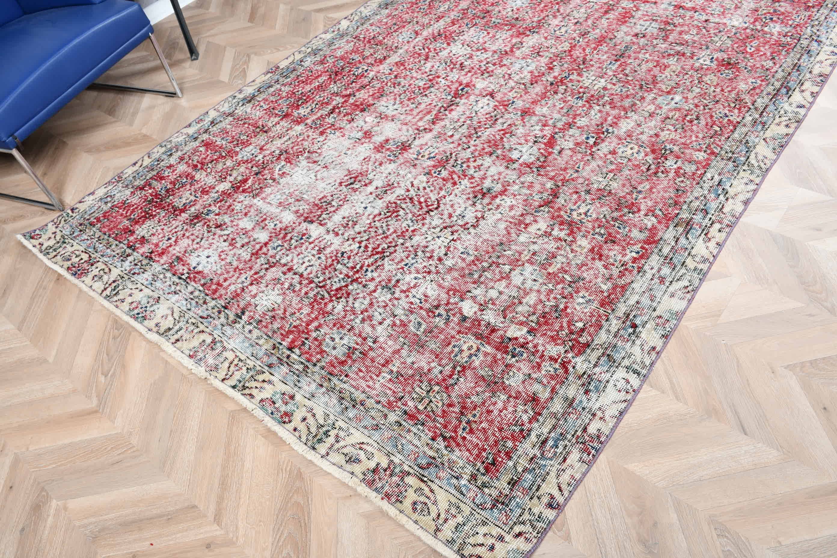 Antique Rugs, Kitchen Rug, Ethnic Rug, 5.9x9.4 ft Large Rugs, Salon Rug, Turkish Rug, Red Anatolian Rugs, Living Room Rugs, Vintage Rugs