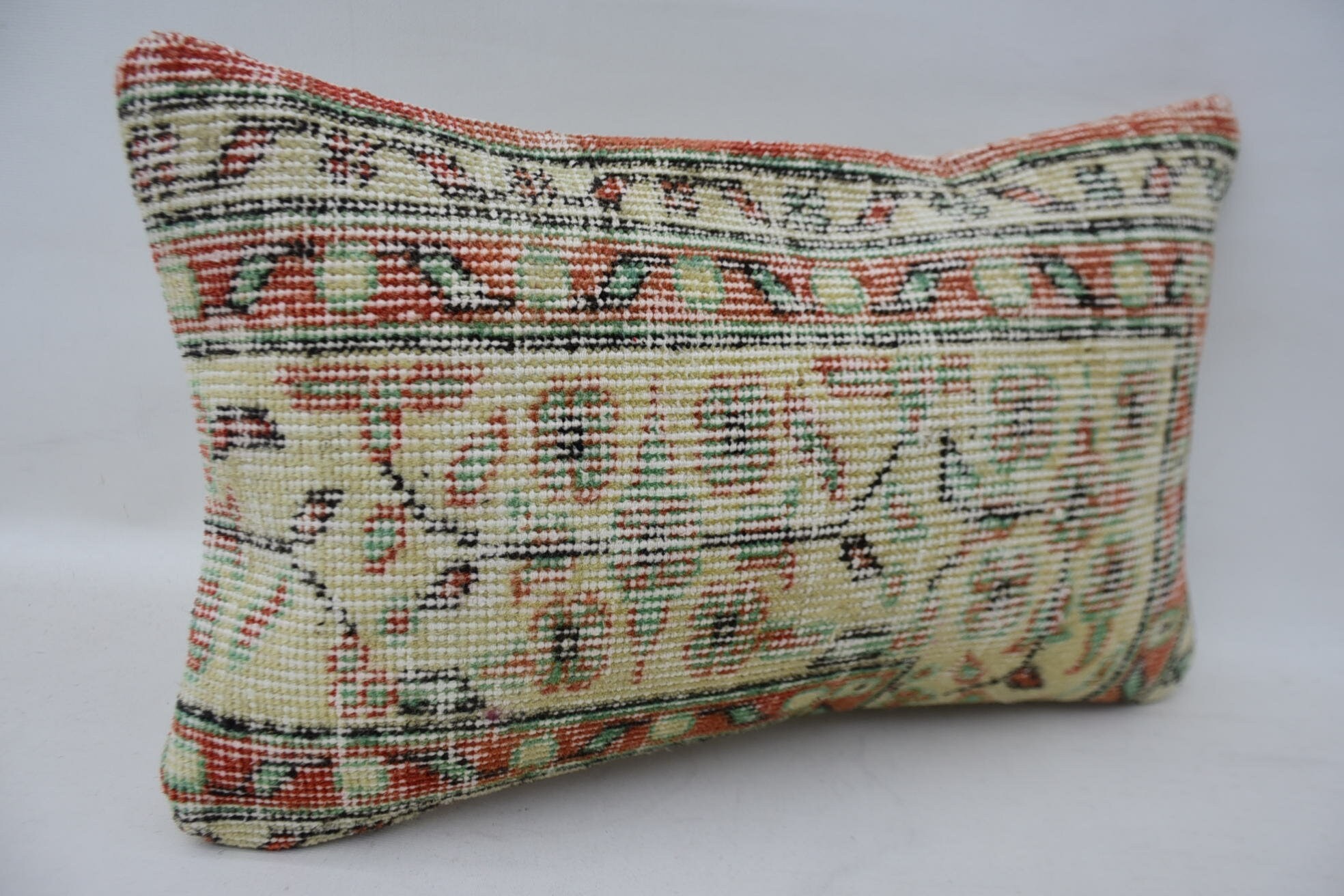 12"x20" Red Pillow Case, Turkish Pillow, Kilim Pillow Cover, Floor Pillow Cover, Luxury Pillow, Yoga Pillow Cover, Boho Pillow