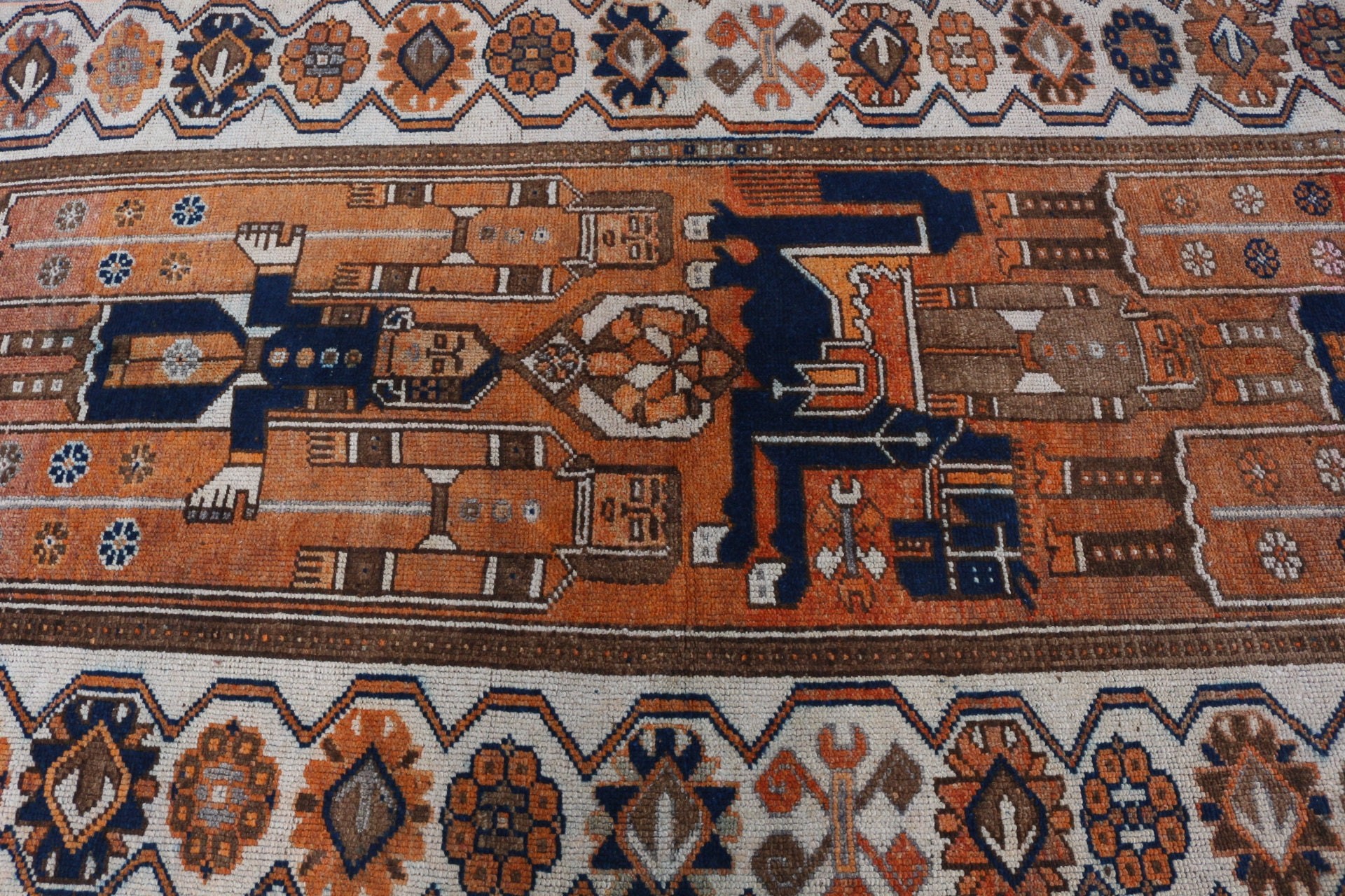 Tribal Rug, Turkish Rug, 4.3x11.6 ft Runner Rug, Bedroom Rug, Rugs for Hallway, Orange Moroccan Rug, Hallway Rug, Antique Rug, Vintage Rug