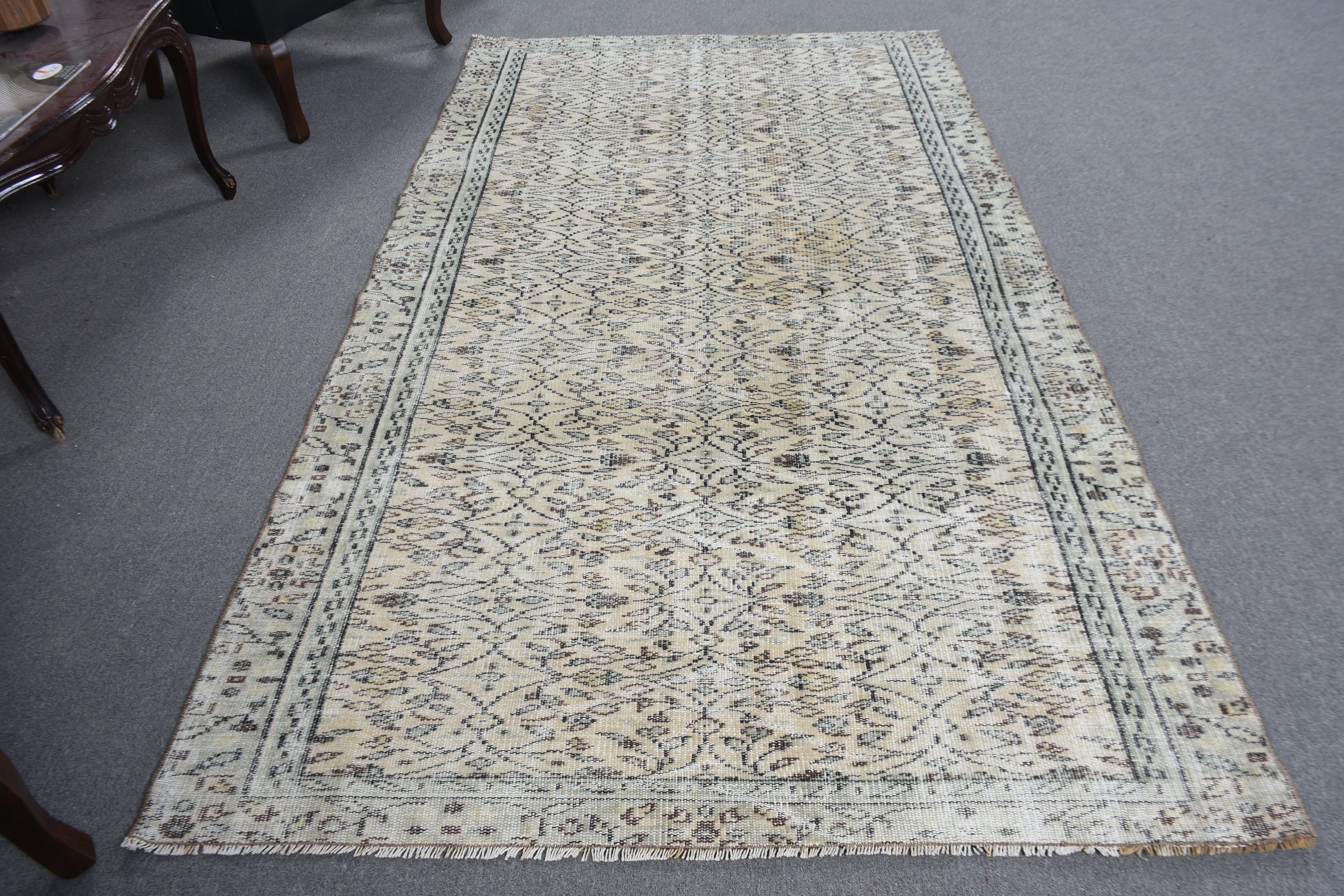 Türk Halısı, Oturma Odası Halısı, 4.6x8.1 ft Alan Halısı, Yatak Odası Halıları, Egzotik Halılar, Vintage Halı, Yemek Odası Halısı, Mavi Boho Halıları, Geometrik Halılar