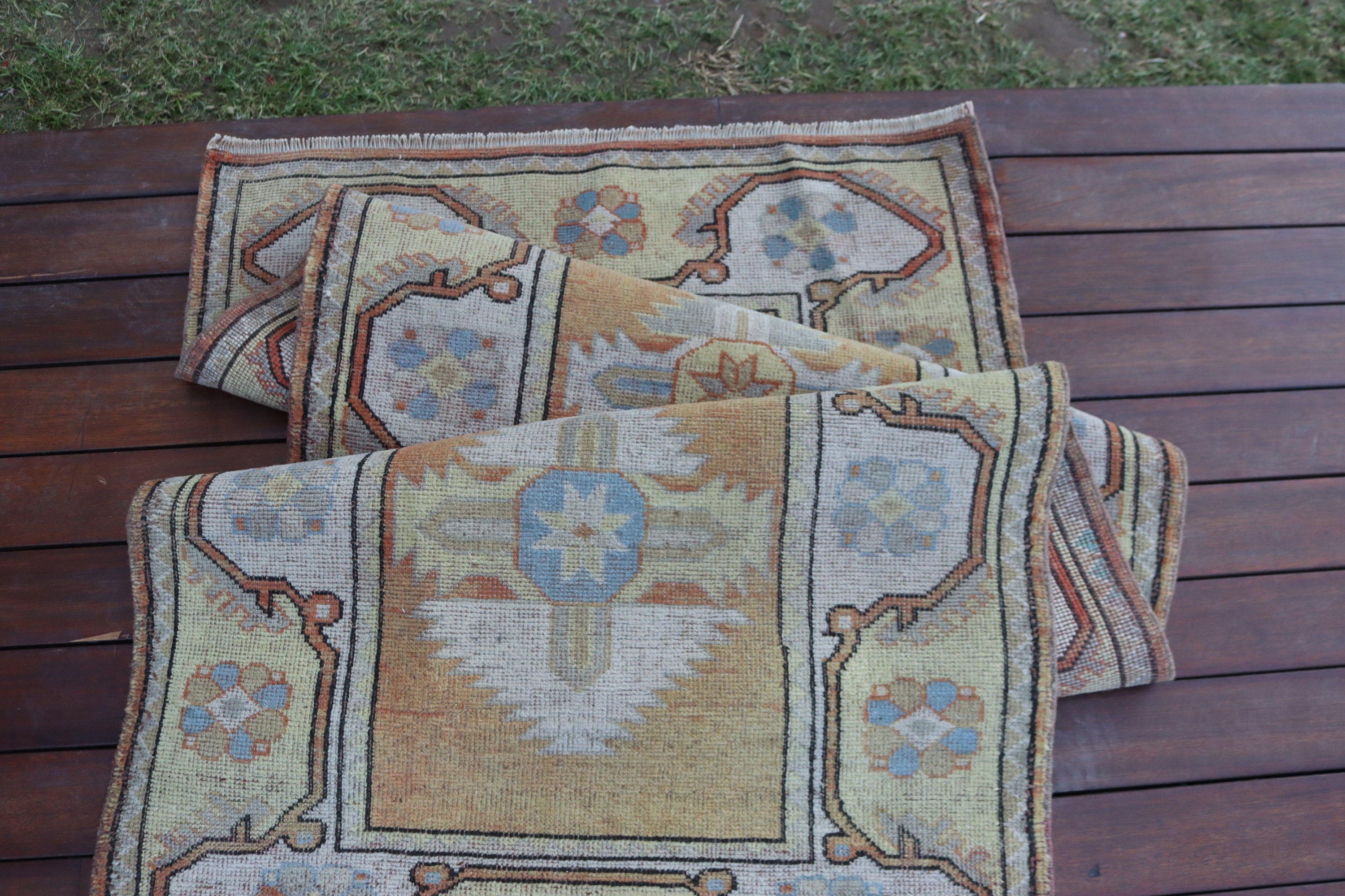 Vintage Rugs, Neutral Rugs, Orange Statement Rug, 2.7x6.5 ft Accent Rugs, Boho Accent Rugs, Turkish Rugs, Flatweave Rug, Nursery Rug