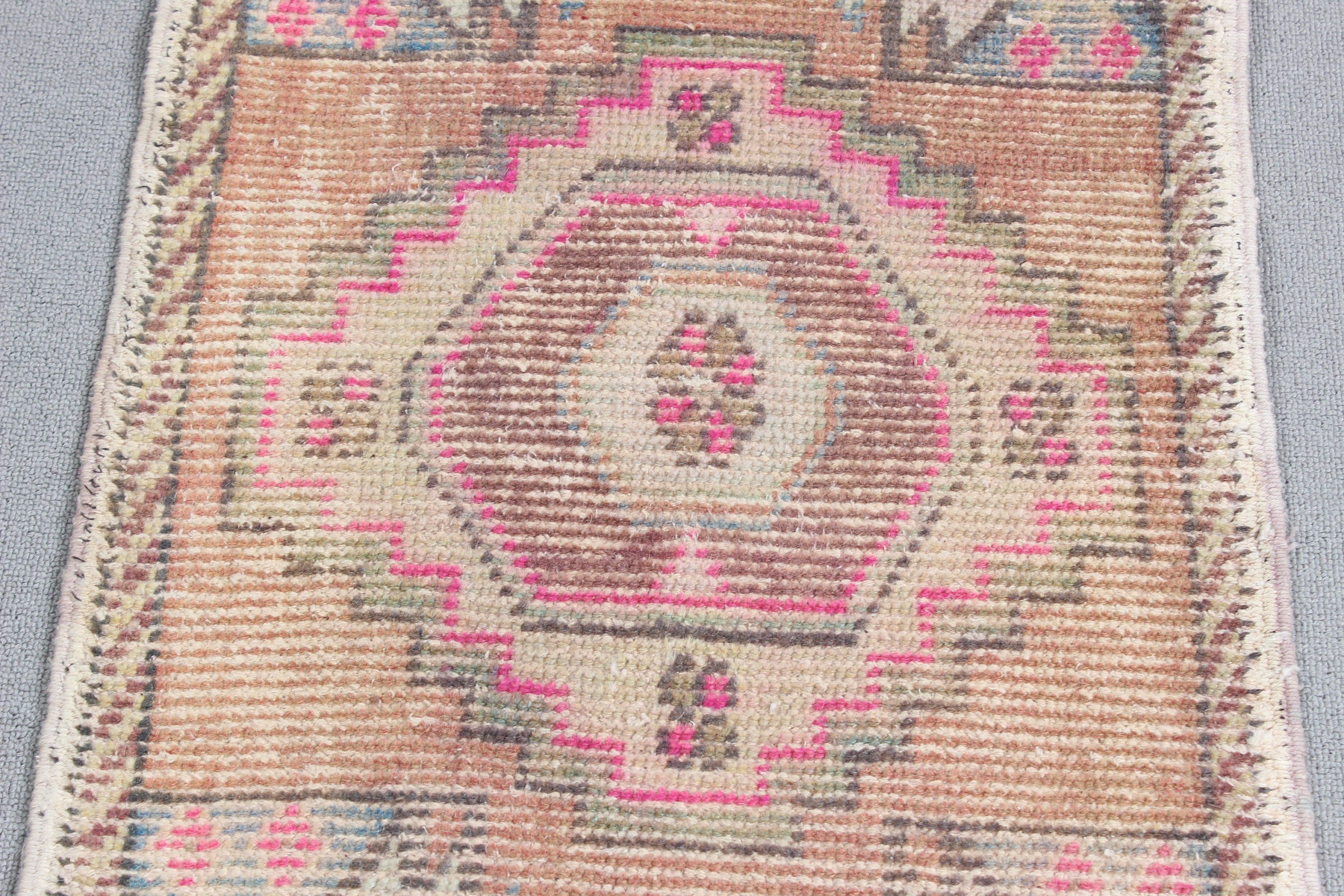 Vintage Rugs, 1.6x2.8 ft Small Rug, Kitchen Rugs, Wool Rugs, Turkish Rugs, Entry Rugs, Bronze Neutral Rug, Ethnic Rugs