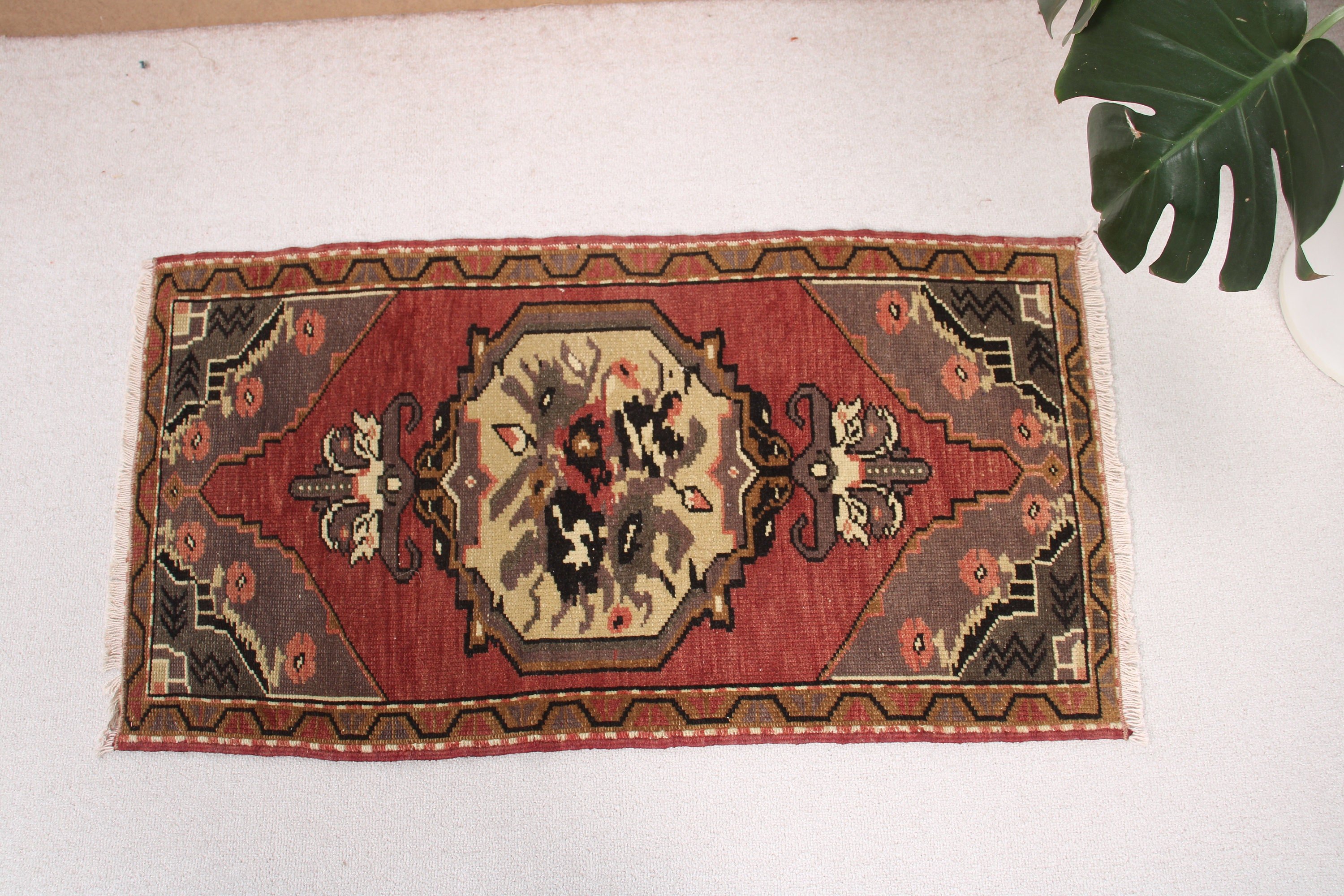 1.7x3.2 ft Küçük Halı, Mor Nötr Halı, Organik Halılar, Havalı Halı, Mutfak Halısı, Vintage Halı, Yatak Odası Halıları, Küçük Vintage Halı, Türk Halısı