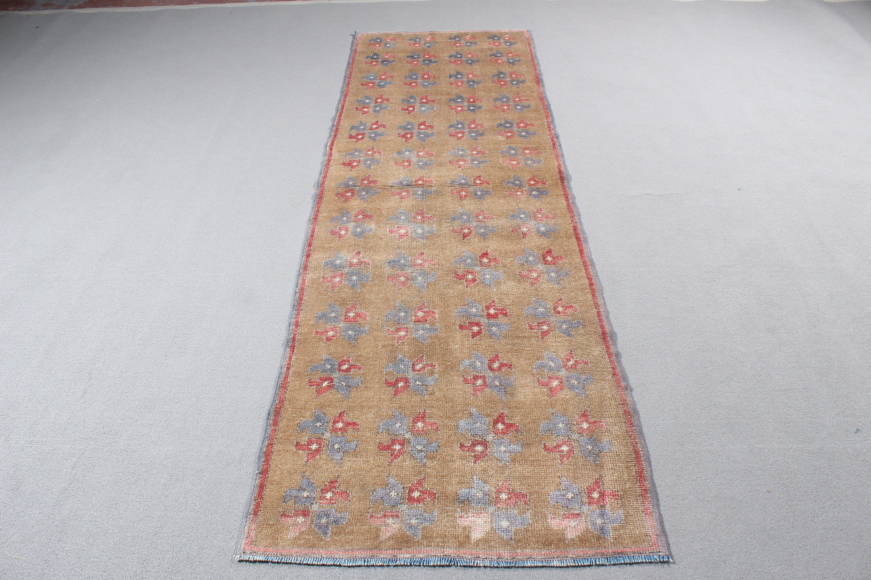 Yün Halı, Vintage Halılar, Türk Halısı, Beni Ourain Runner Halıları, 2,9x9,2 ft Runner Halısı, Mutfak Halısı, Açıklama Halıları, Mavi Antika Halılar