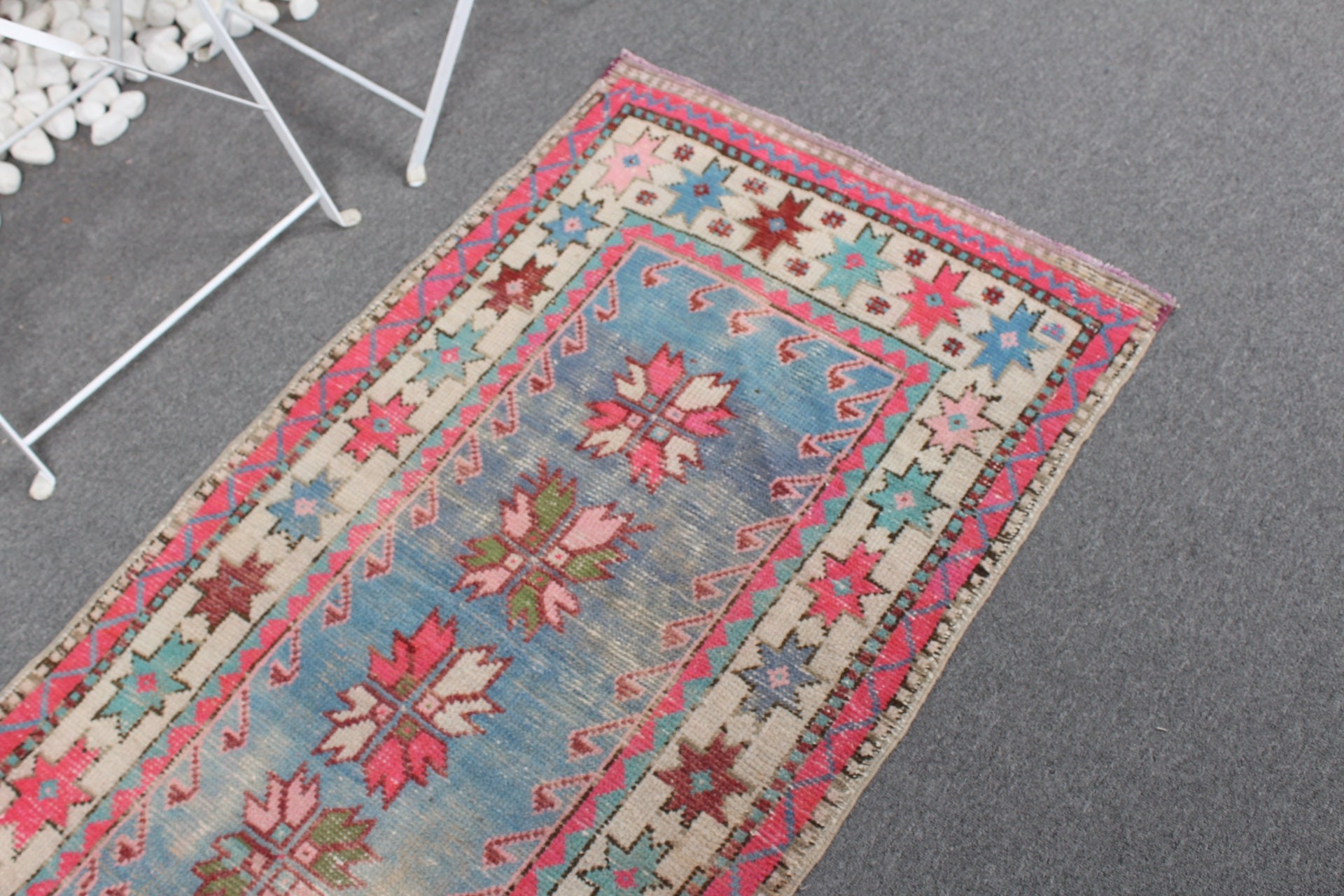 Vintage Rug, Turkish Rugs, Nursery Rug, Boho Rugs, Blue Wool Rugs, Moroccan Rugs, Kitchen Rugs, 2.3x4.4 ft Small Rug, Wall Hanging Rugs