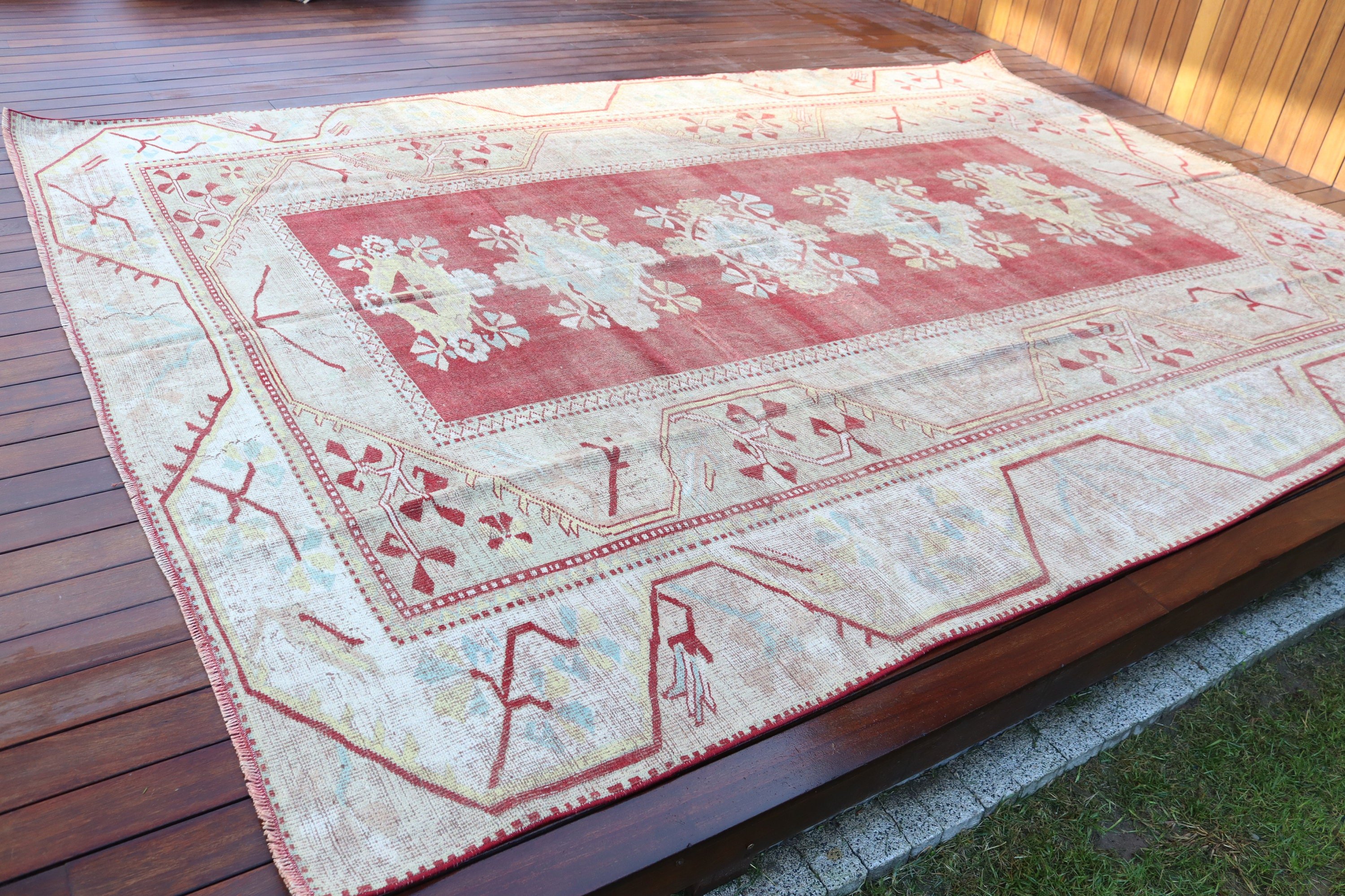 8.2x11.3 ft Oversize Rug, Salon Rugs, Floor Rugs, Vintage Rug, Beige Antique Rugs, Wool Rugs, Turkish Rugs, Boho Rugs, Oversize Vintage Rug