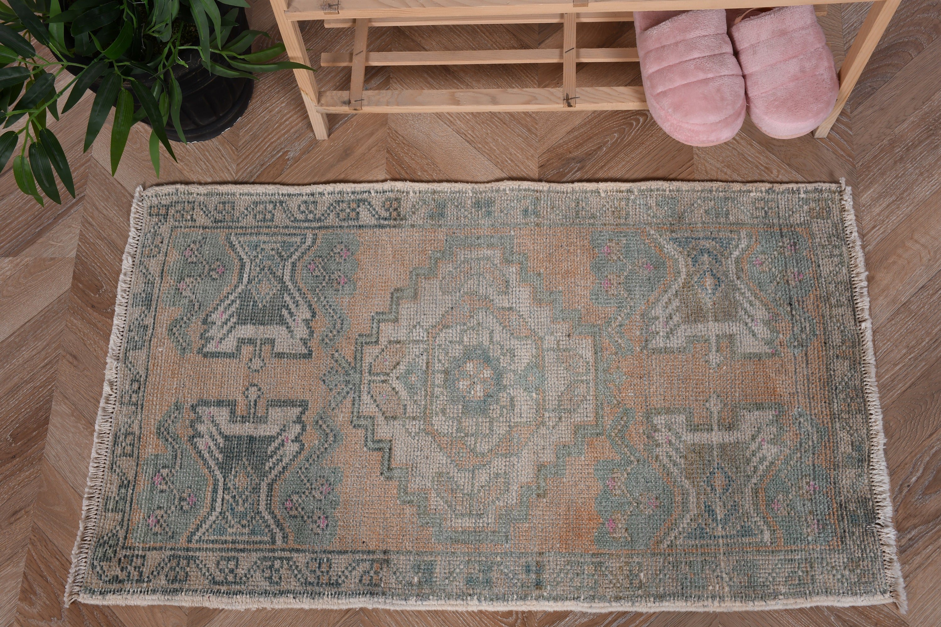 Vintage Rug, Entry Rug, Bohemian Rugs, 1.7x2.8 ft Small Rugs, Cool Rug, Turkish Rugs, Rugs for Car Mat, Floor Rugs, Green Bedroom Rugs