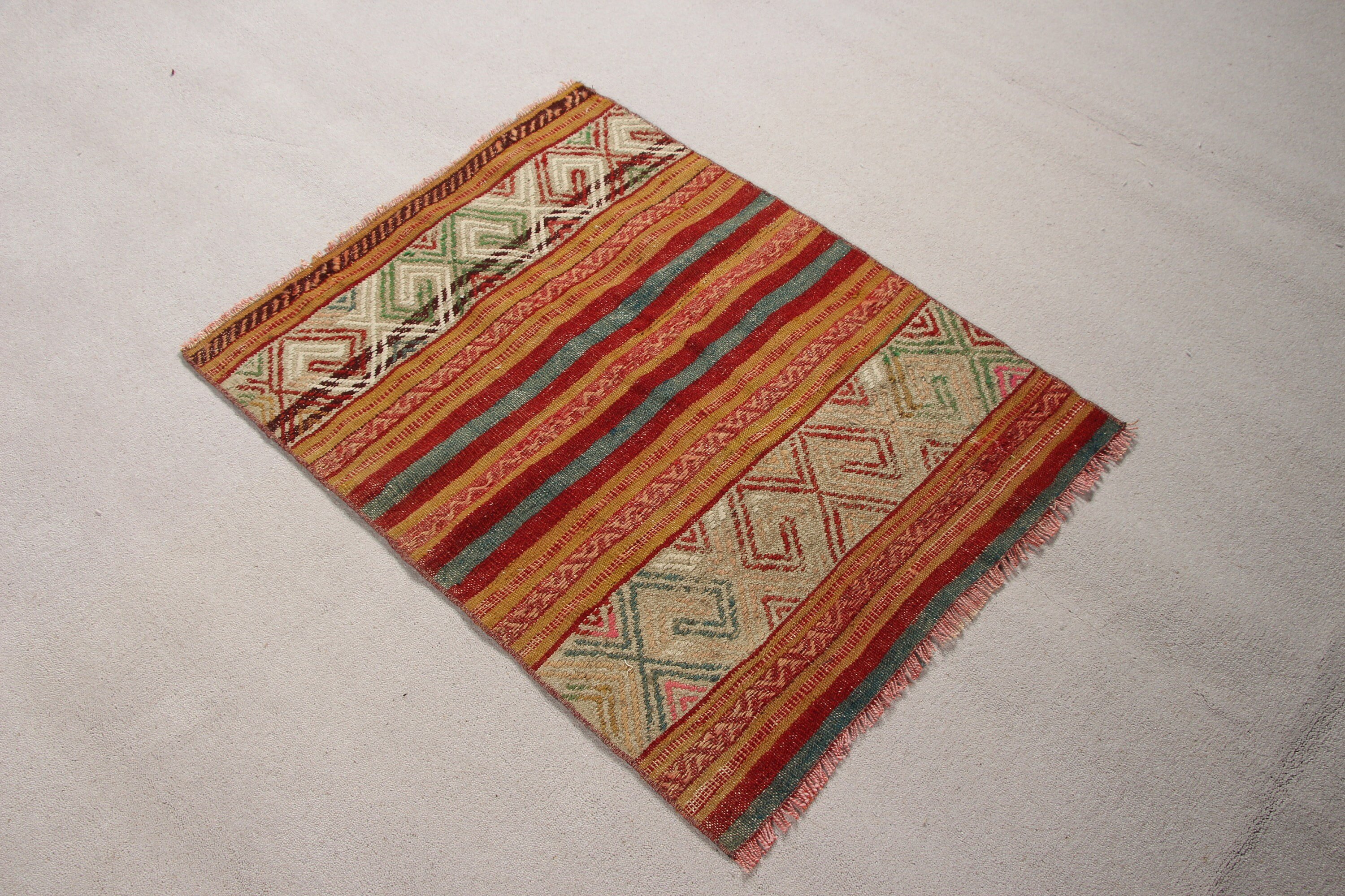 Brown  2.1x2.9 ft Small Rug, Wall Hanging Rug, Floor Rug, Turkish Rug, Bedroom Rug, Kilim, Old Rug, Oushak Rugs, Vintage Rug