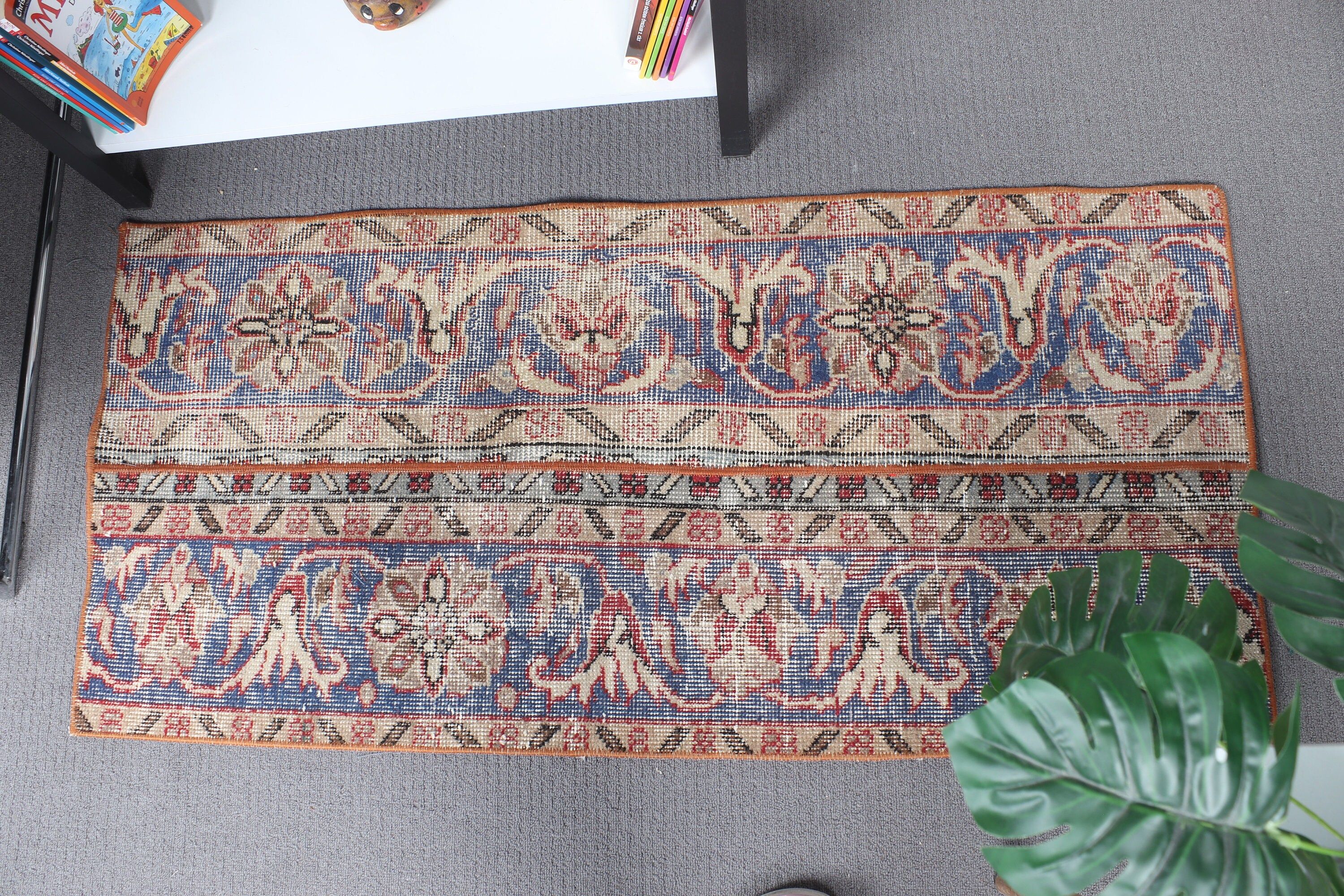 Vintage Rugs, Turkish Rug, Flatweave Rug, Small Boho Rug, 1.9x3.9 ft Small Rugs, Neutral Rug, Aztec Rugs, Door Mat Rugs, Brown Luxury Rug