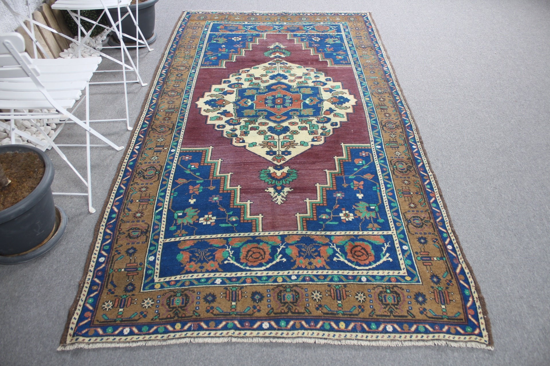 Mutfak Halıları, Antika Halı, Türk Halısı, Yatak Odası Halısı, Yemek Odası Halısı, Organik Halı, Mor Ev Dekor Halısı, 4.7x8.7 ft Büyük Halı, Vintage Halı