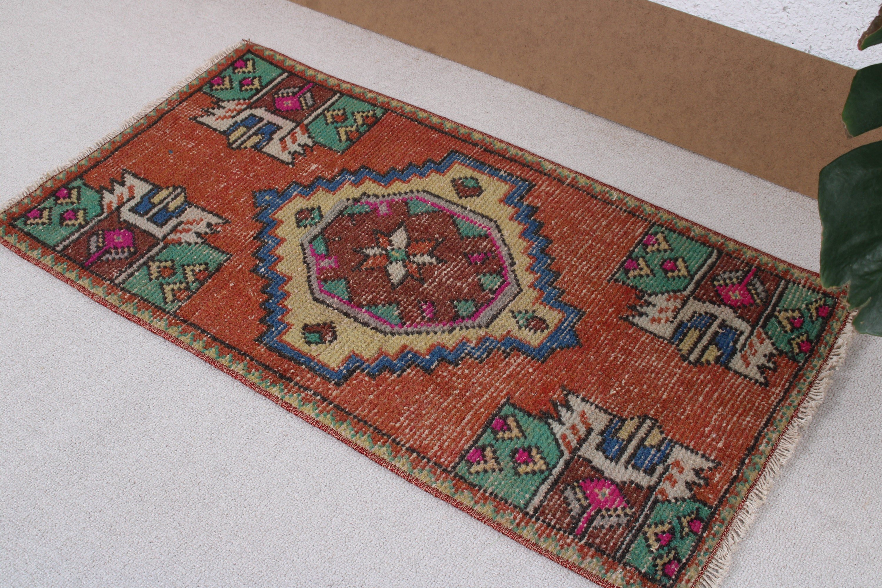 Turkish Rug, Bronze Neutral Rugs, Vintage Rugs, Bedroom Rugs, Door Mat Rug, Aztec Rug, Oushak Rug, 1.7x3.1 ft Small Rugs, Kitchen Rugs