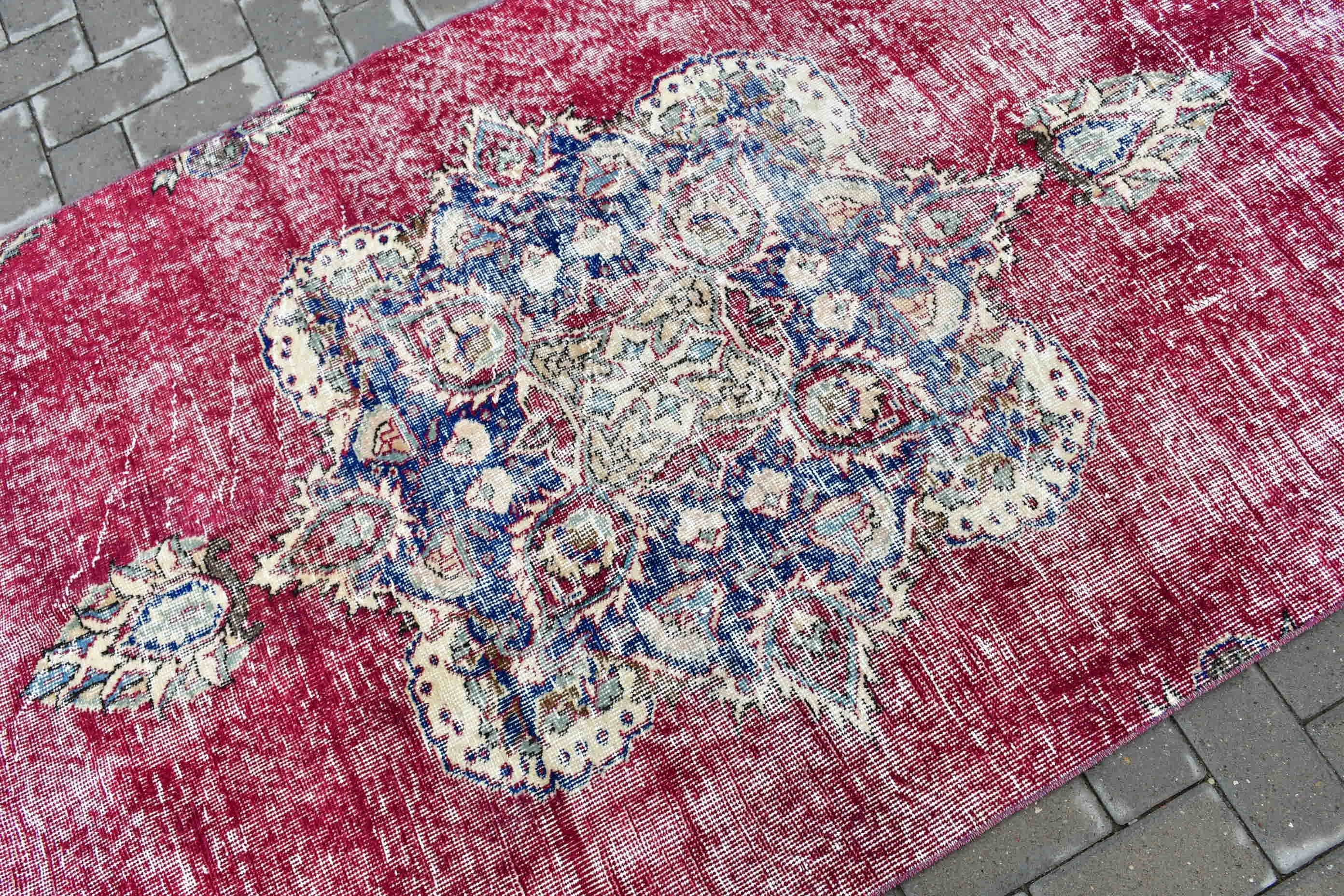 3.9x7.8 ft Area Rug, Cool Rug, Nursery Rugs, Vintage Rug, Dining Room Rug, Rugs for Floor, Red Moroccan Rug, Turkish Rug