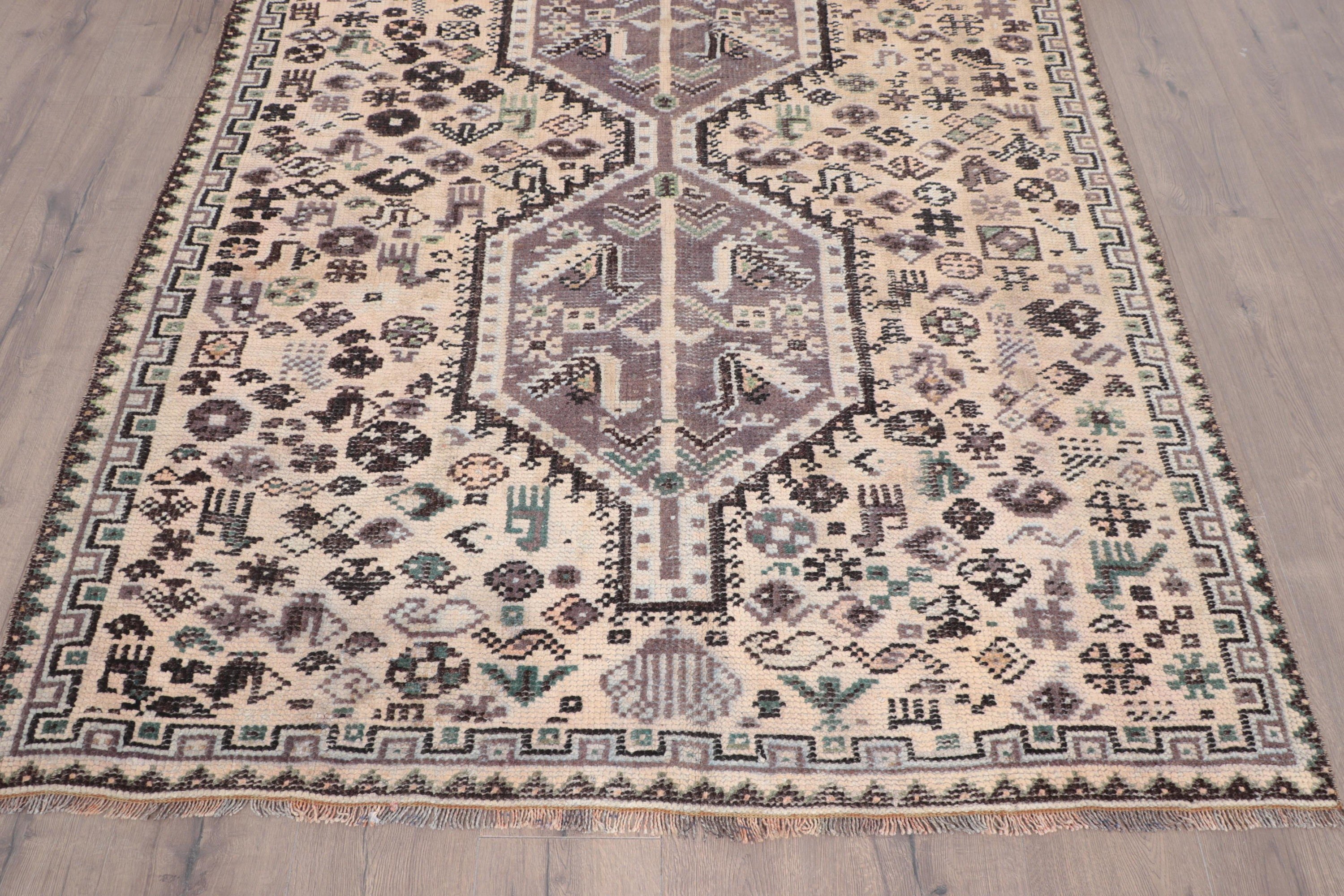 Yemek Odası Halıları, Vintage Halılar, Ev Dekorasyonu Halıları, 4,9x8,2 ft Büyük Halılar, Bej Lüks Halılar, Anadolu Halıları, Türk Halısı, Büyük Boho Halıları