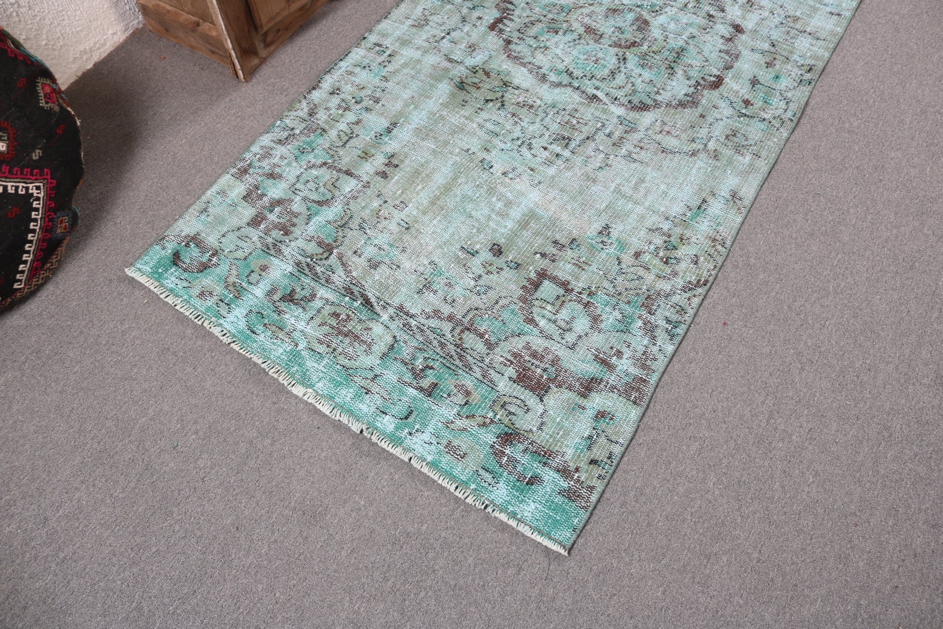 3.4x7.8 ft Area Rug, Aesthetic Rug, Modern Rugs, Green Neutral Rugs, Vintage Rugs, Turkish Rugs, Living Room Rug, Boho Area Rug, Boho Rugs