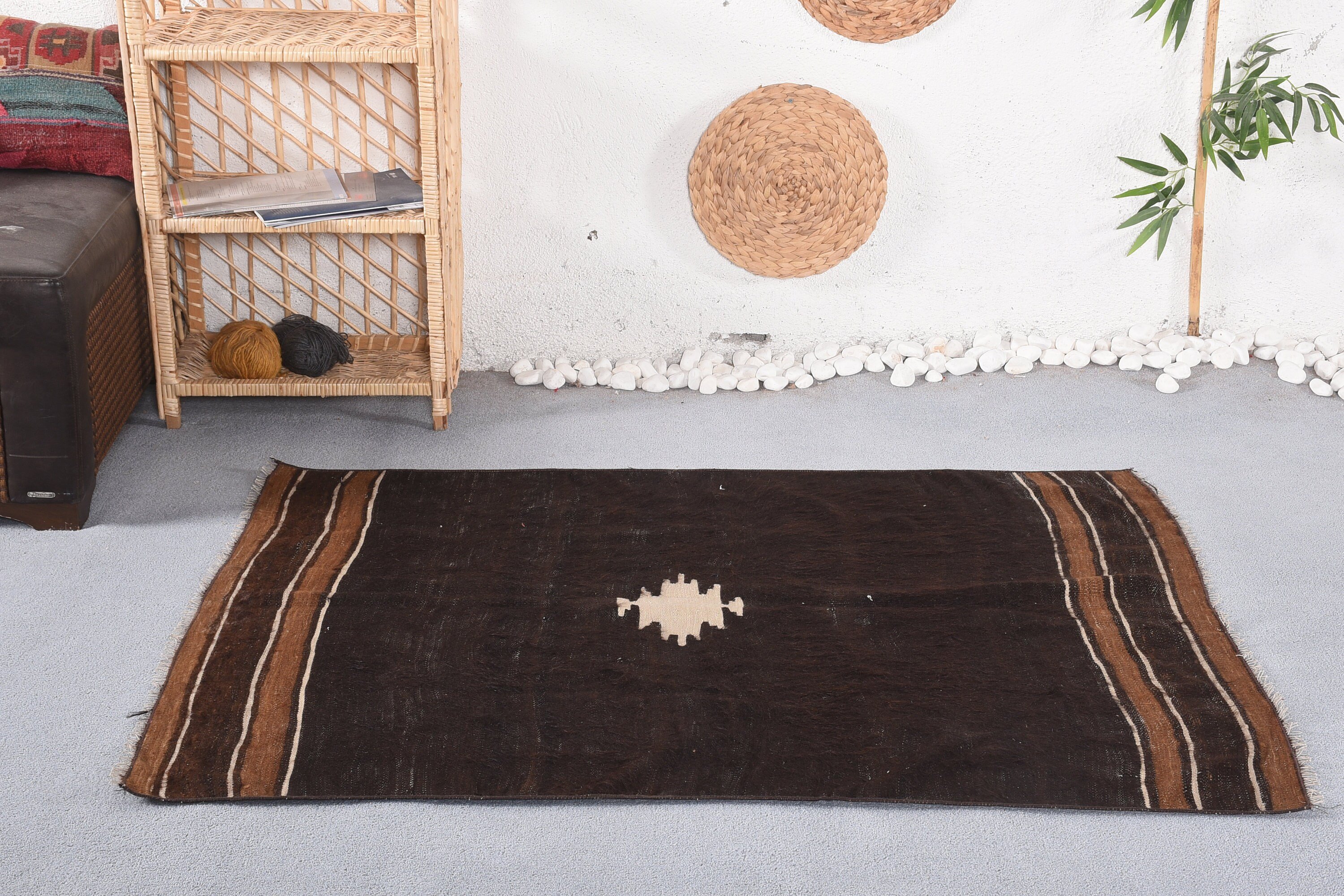 Black Floor Rug, Nursery Rug, Entry Rugs, Vintage Rugs, Kitchen Rug, 3.9x4.8 ft Accent Rugs, Rugs for Bedroom, Turkish Rugs, Oriental Rug