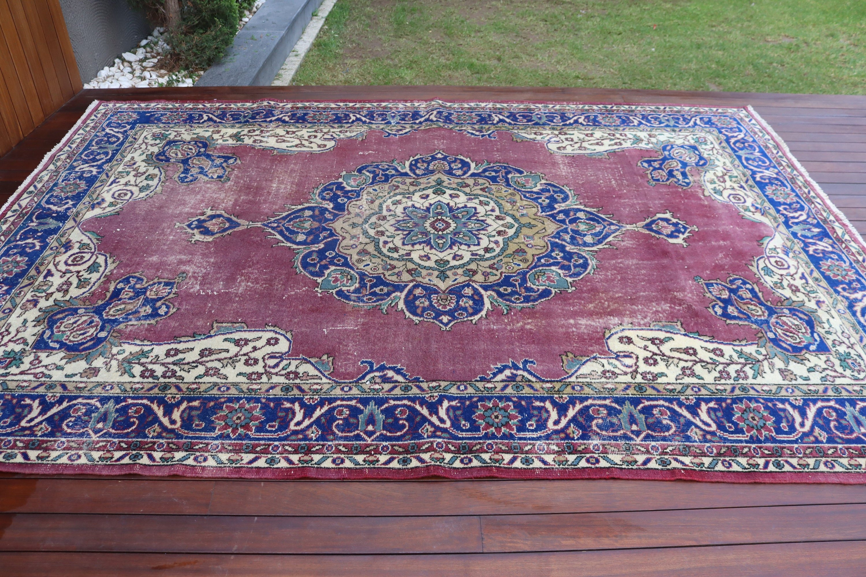 Boho Halılar, Mor Boho Halılar, Salon Halıları, 7x10 ft Büyük Halı, Büyük Vintage Halılar, Türk Halısı, Yatak Odası Halısı, Nötr Halılar, Vintage Halı