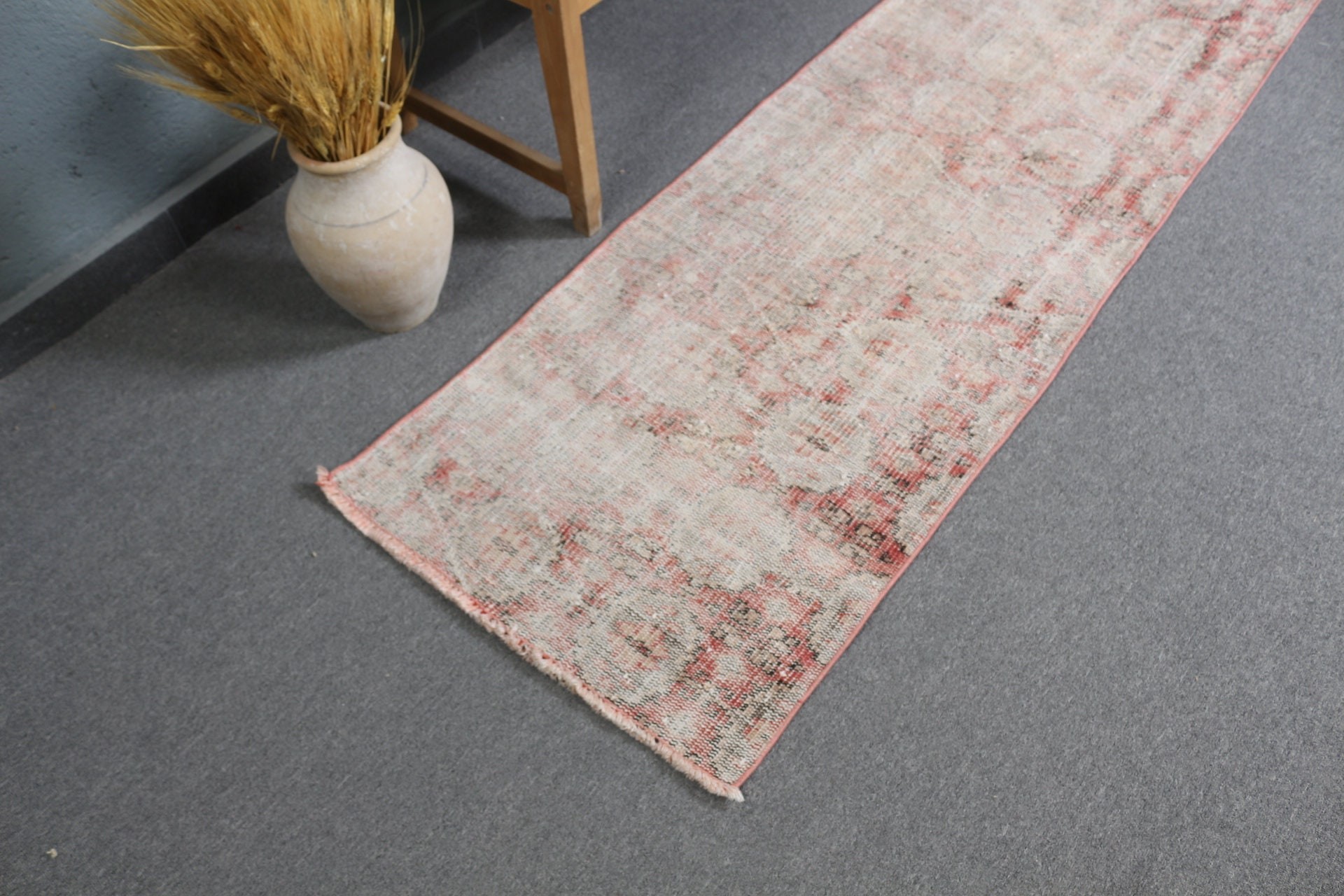 Moroccan Rug, Rugs for Runner, Turkish Rug, Beige Wool Rug, Kitchen Rug, 2.3x7.1 ft Runner Rug, Vintage Rugs, Natural Rug