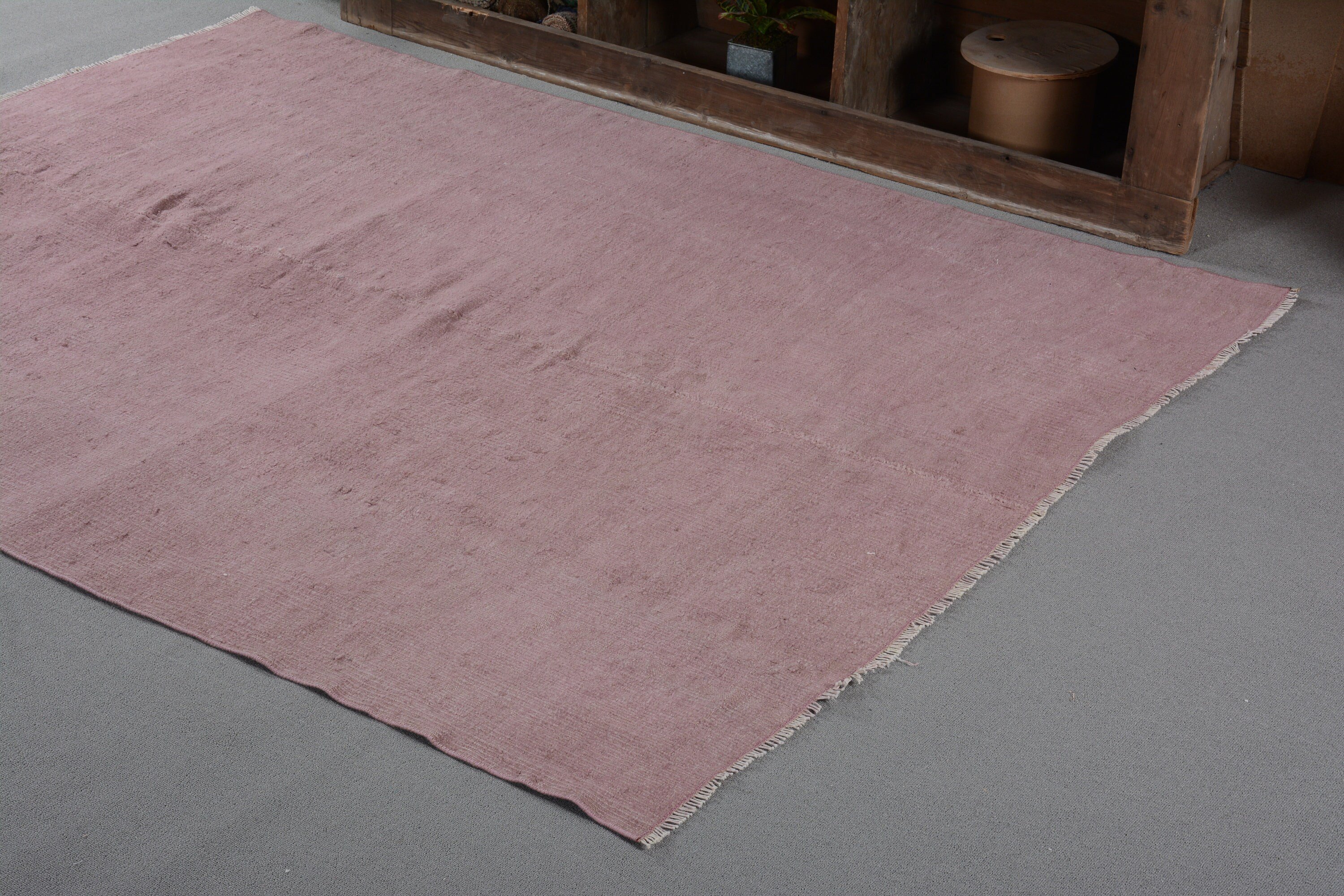 Yatak Odası Halıları, Vintage Halı, Yemek Odası Halısı, Pembe 5.6x7 ft Alan Halıları, Yatak Odası Halıları, Havalı Halı, Türk Halıları, Eklektik Halı