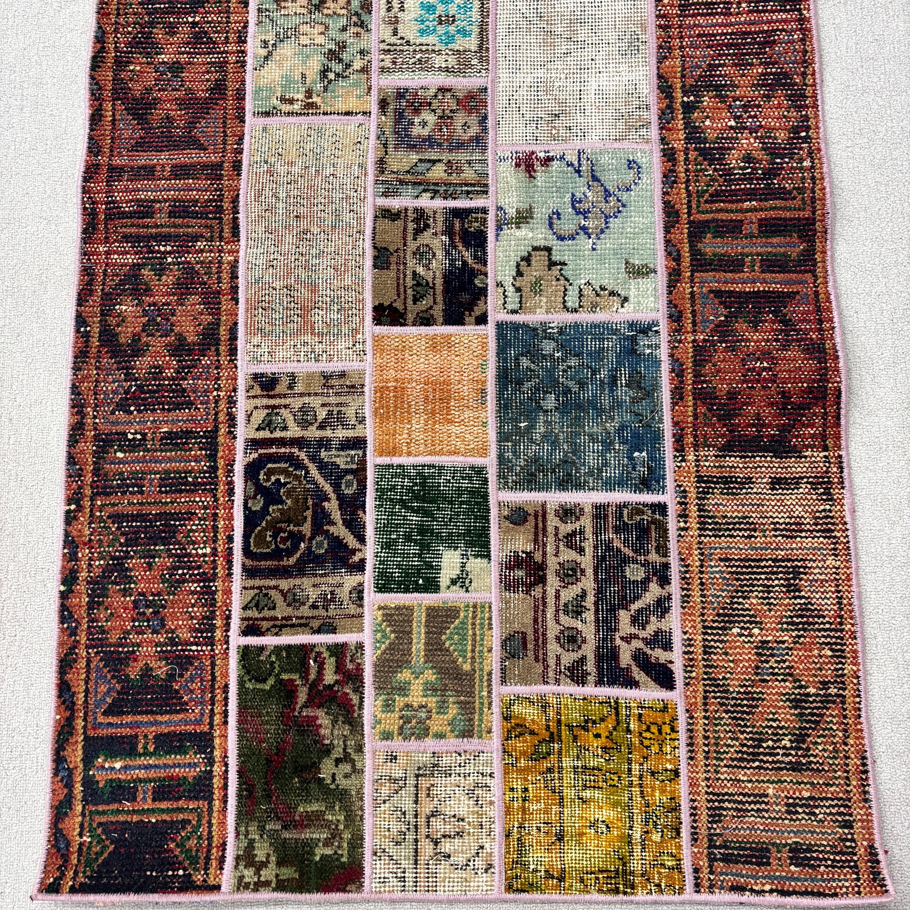 Yer Halıları, 2,8x5,3 ft Küçük Halı, Türk Halıları, Açıklama Halıları, Geometrik Halı, Yatak Odası Halıları, Turuncu Soğuk Halılar, Vintage Halı, Küçük Alan Halıları