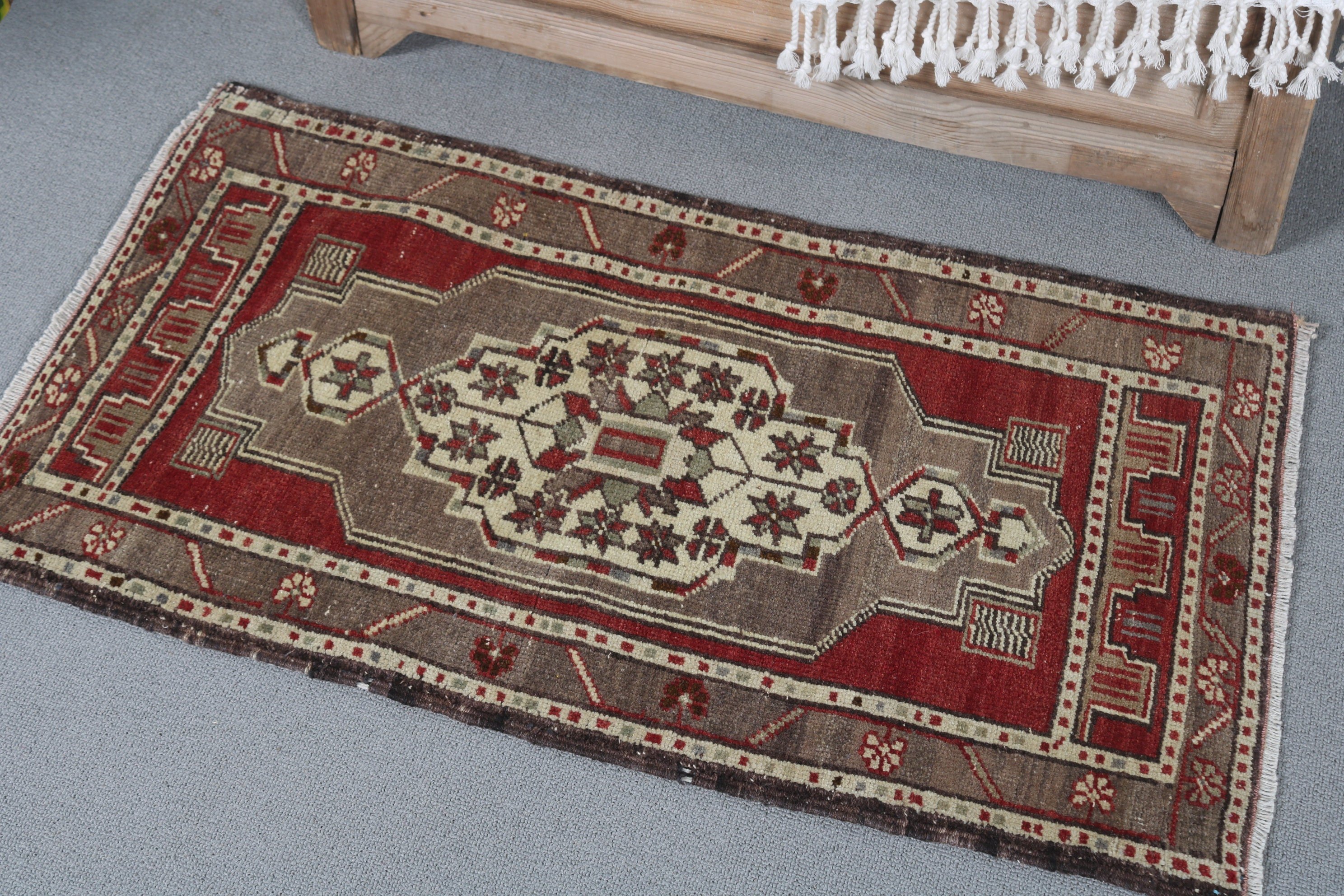 Red Anatolian Rug, Turkish Rugs, Antique Rugs, Handmade Rugs, Bedroom Rug, Vintage Rug, Oriental Rugs, Wall Hanging Rug, 1.6x3 ft Small Rug