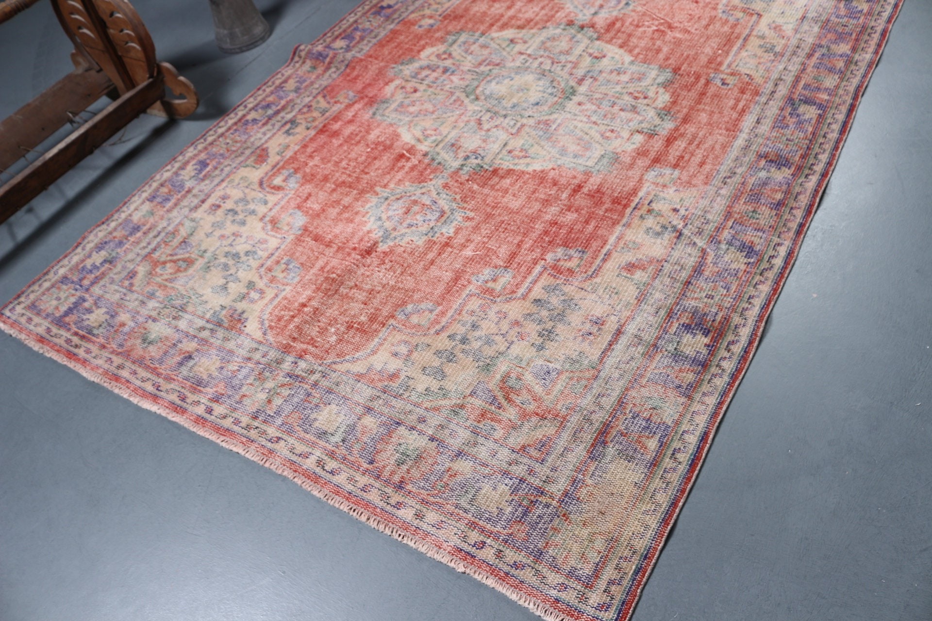 Yemek Odası Halıları, Kırmızı Ev Dekorasyonu Halıları, Yatak Odası Halısı, Aztek Halıları, Vintage Halı, Türk Halıları, Oushak Halısı, 5.6x8.6 ft Büyük Halı, Salon Halıları