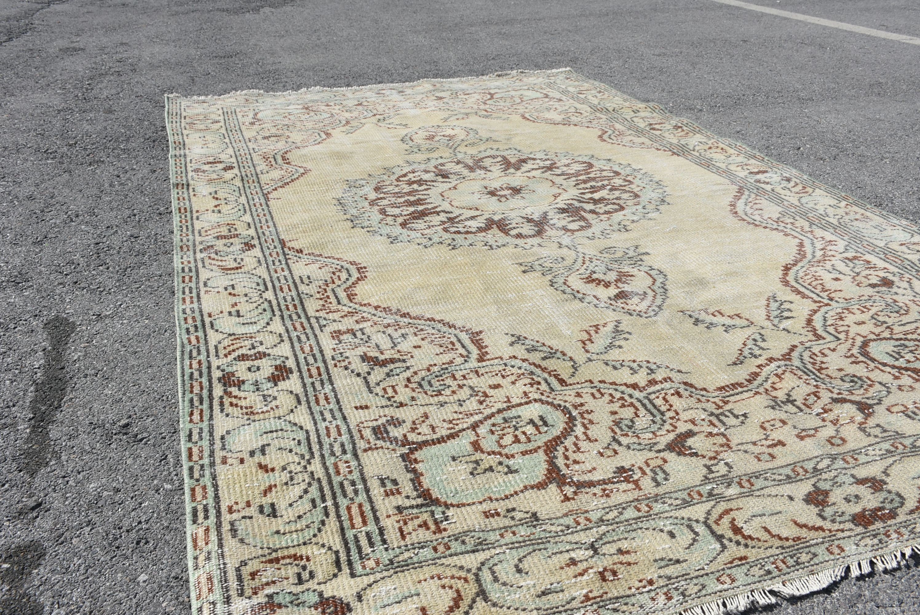 Living Room Rug, Beige Kitchen Rug, 5.2x8.2 ft Large Rug, Vintage Rug, Bedroom Rug, Aztec Rug, Turkish Rug, Antique Rug