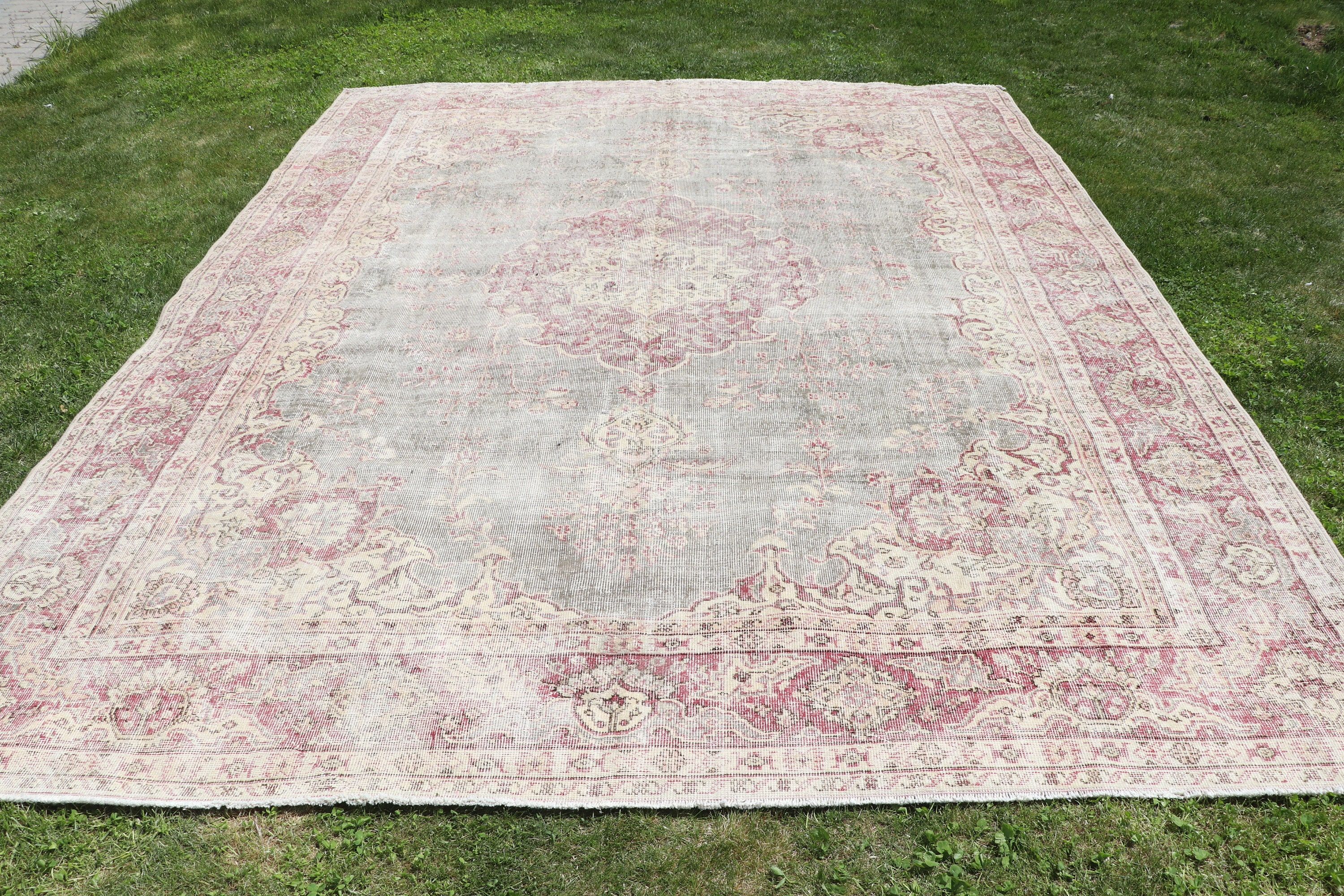 Oturma Odası Halısı, Türk Halısı, Yün Halılar, Salon Halıları, Yeşil Zemin Halısı, 8.6x11.2 ft Büyük Boy Halı, Vintage Halılar, Lüks Halılar, Türkiye Halıları