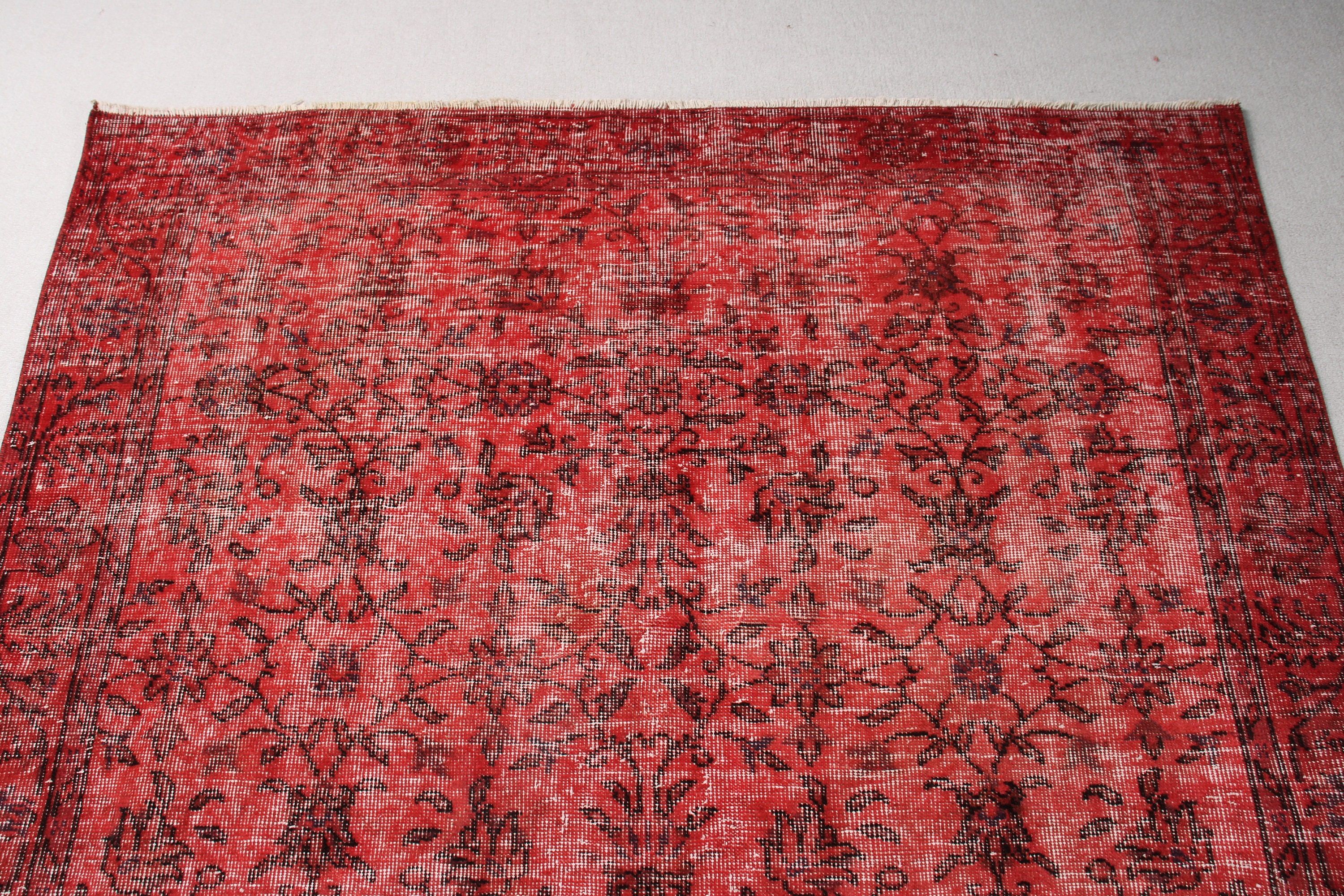 Turkish Rugs, 5.5x9.1 ft Large Rug, Geometric Rug, Ethnic Rug, Salon Rugs, Red Statement Rug, Handwoven Rugs, Living Room Rug, Vintage Rug