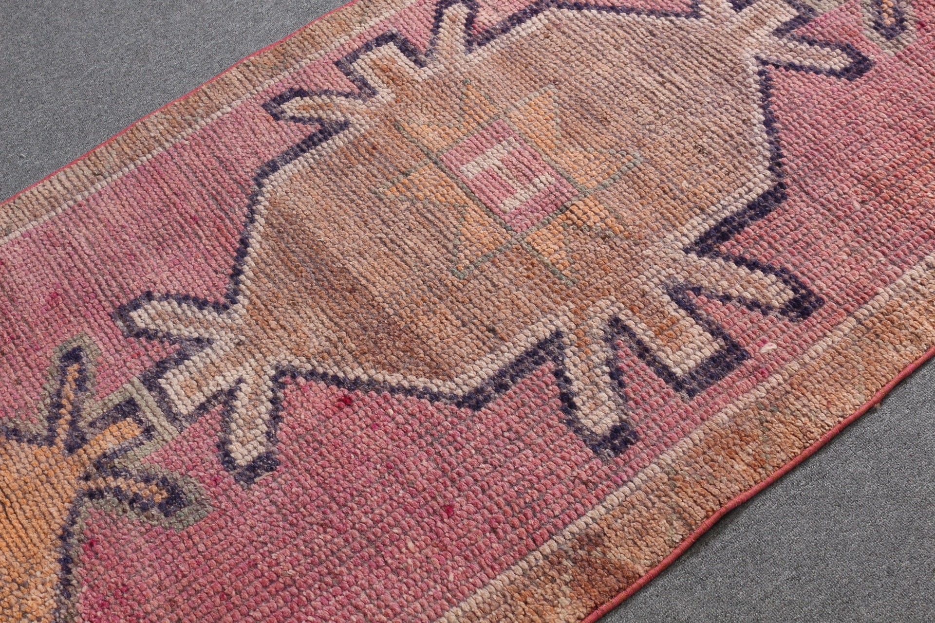 2.9x9.4 ft Runner Rug, Antique Rugs, Hallway Rugs, Oushak Rug, Vintage Rug, Rugs for Hallway, Pink Oushak Rug, Turkish Rugs, Corridor Rugs