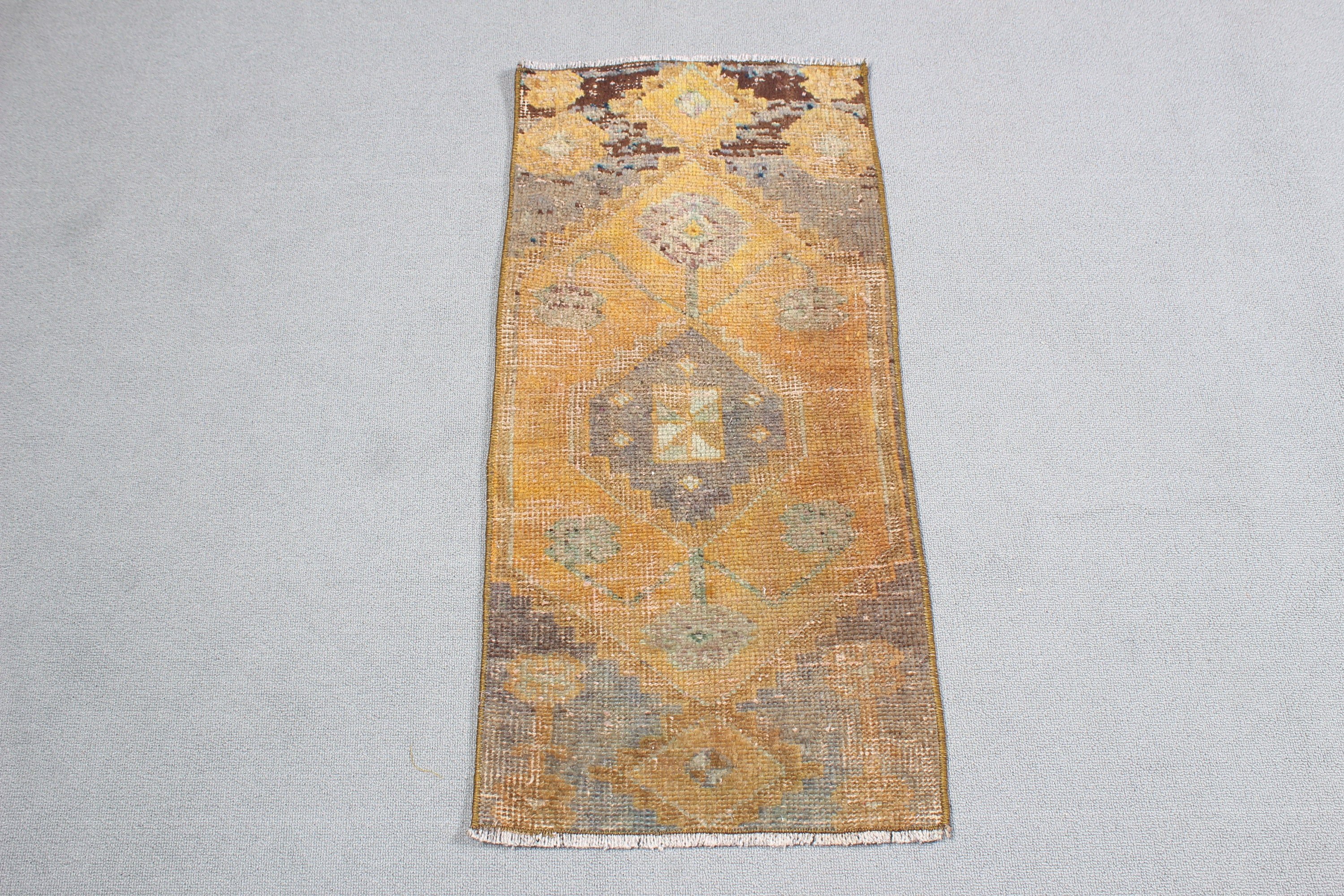 Nötr Halılar, Estetik Halılar, Sarı El Dokuma Halılar, Paspas Halıları, 1.4x2.9 ft Küçük Halı, Banyo Halıları, Türk Halıları, Vintage Halı, Yatak Odası Halısı